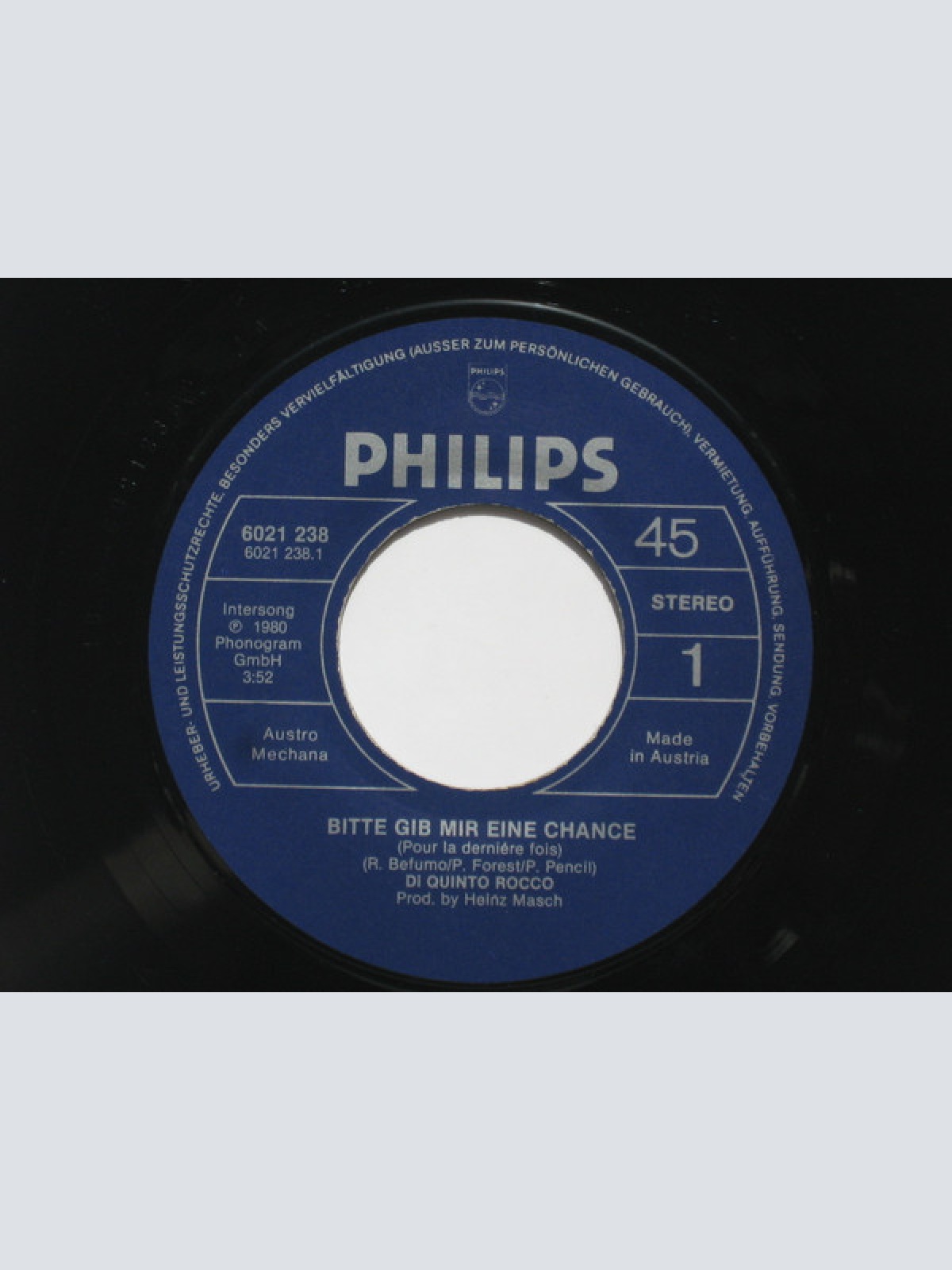 Vinyl / Di Quinto Rocco - Bitte Gib Mir Eine Chance