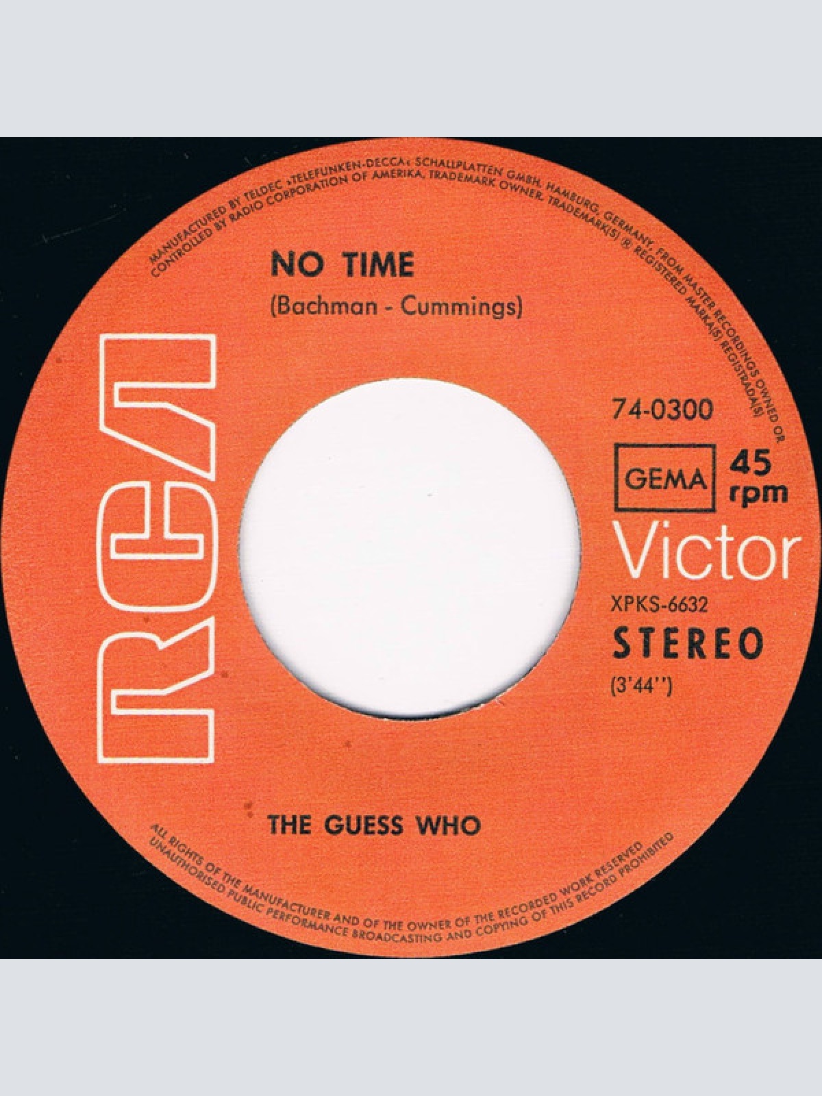 Vinyl / The Guess Who - No Time