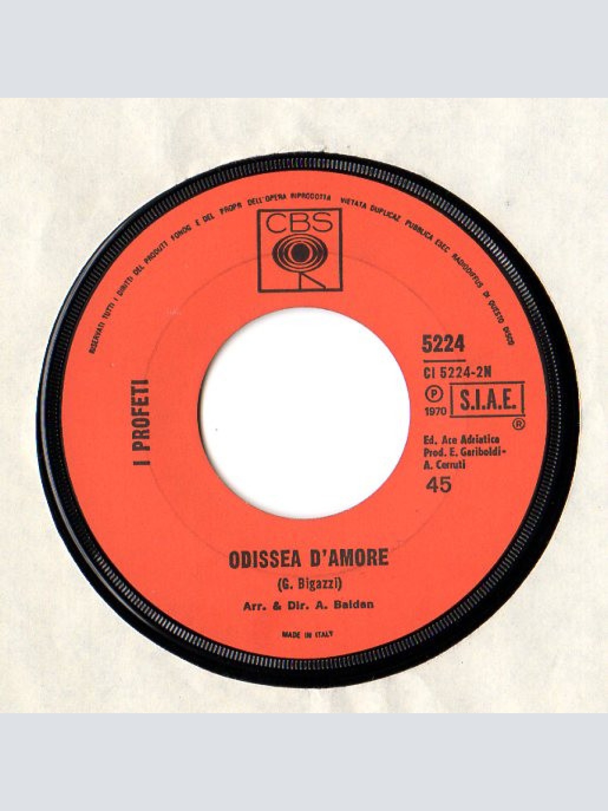 Vinyl / I Profeti - Non Si Muore Per Amore