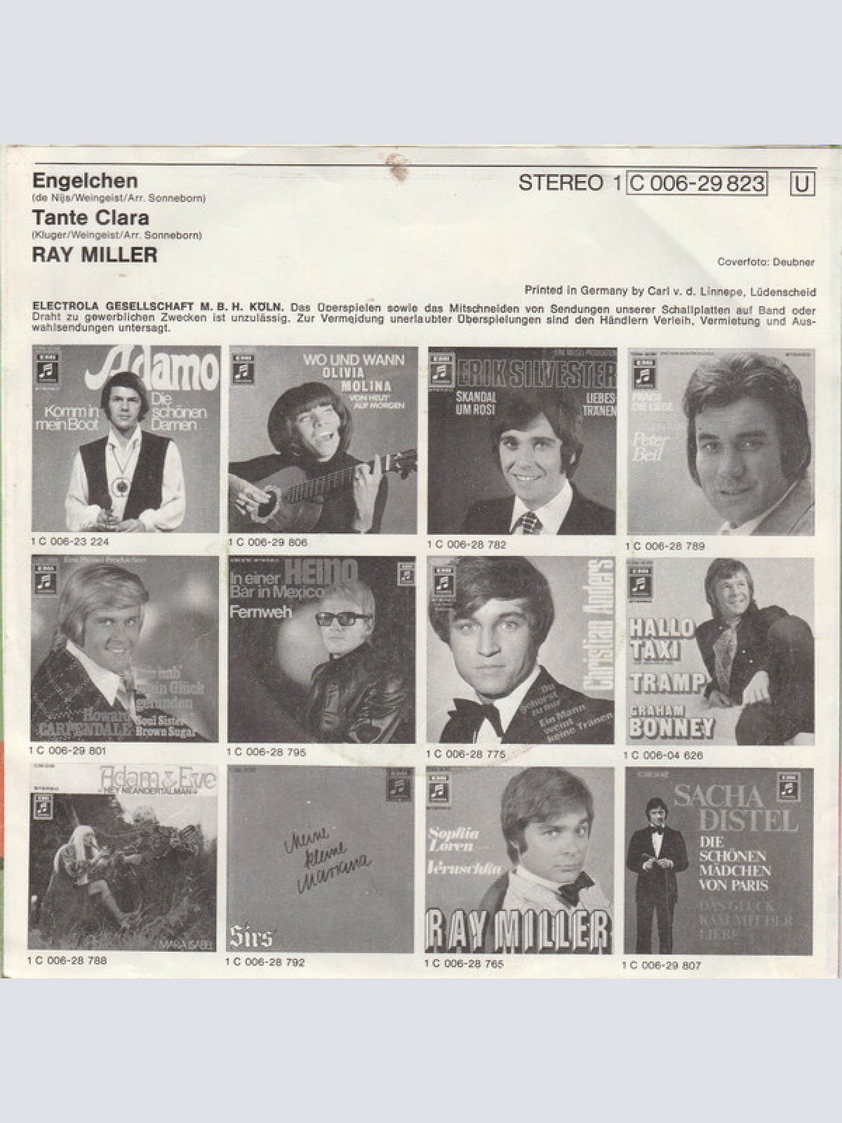 Vinyl / Ray Miller - Engelchen / Tante Clara