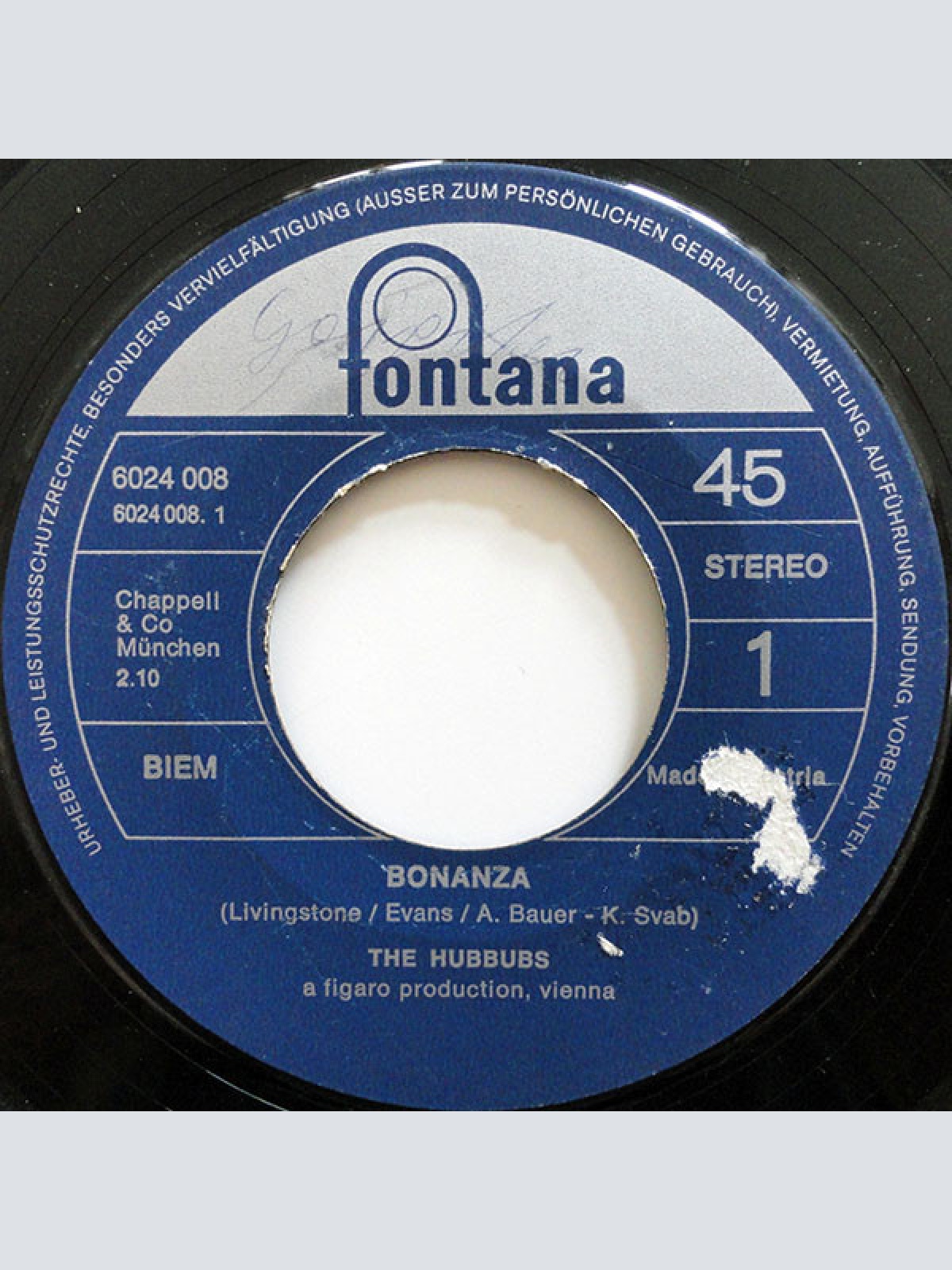 Vinyl / The Hubbubs - Bonanza / Gold River