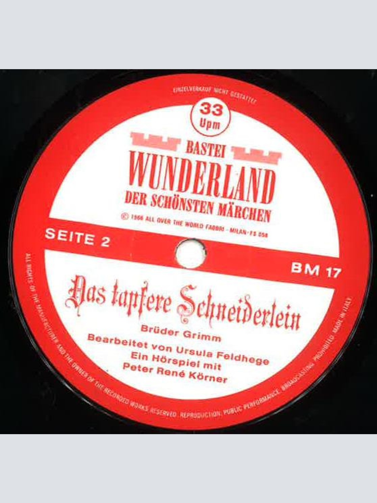 Vinyl / Peter René Körner - Das Tapfere Schneiderlein
