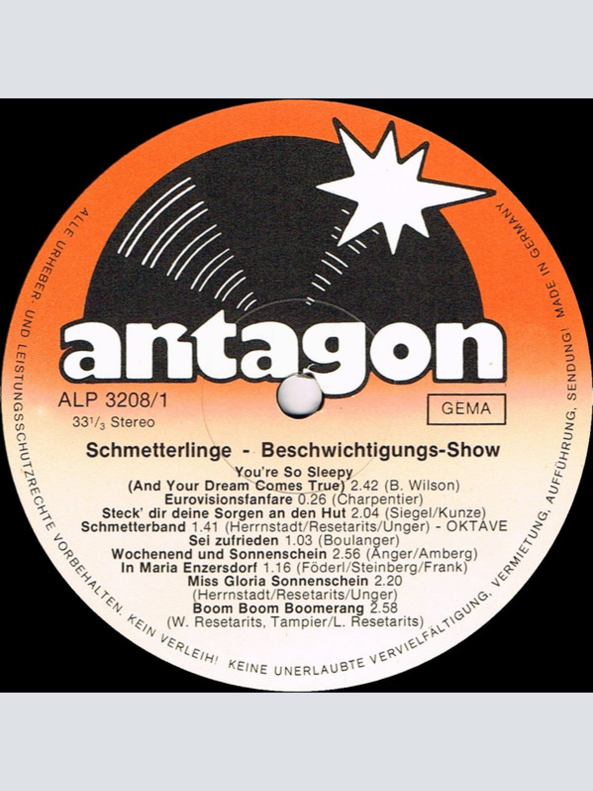Vinyl / Schmetterlinge - Beschwichtigungs Show