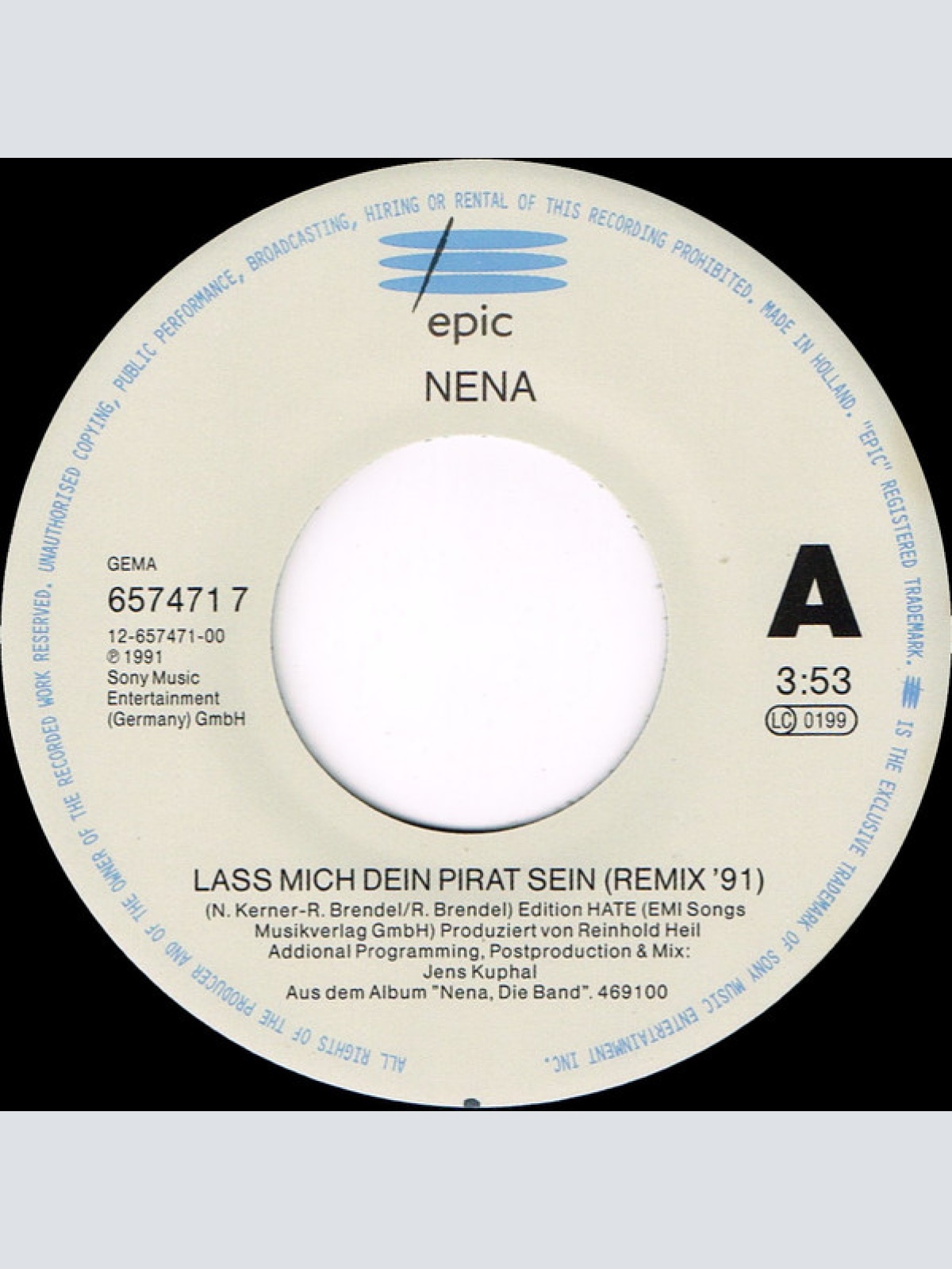 Vinyl / Nena - Laß Mich Dein Pirat Sein...