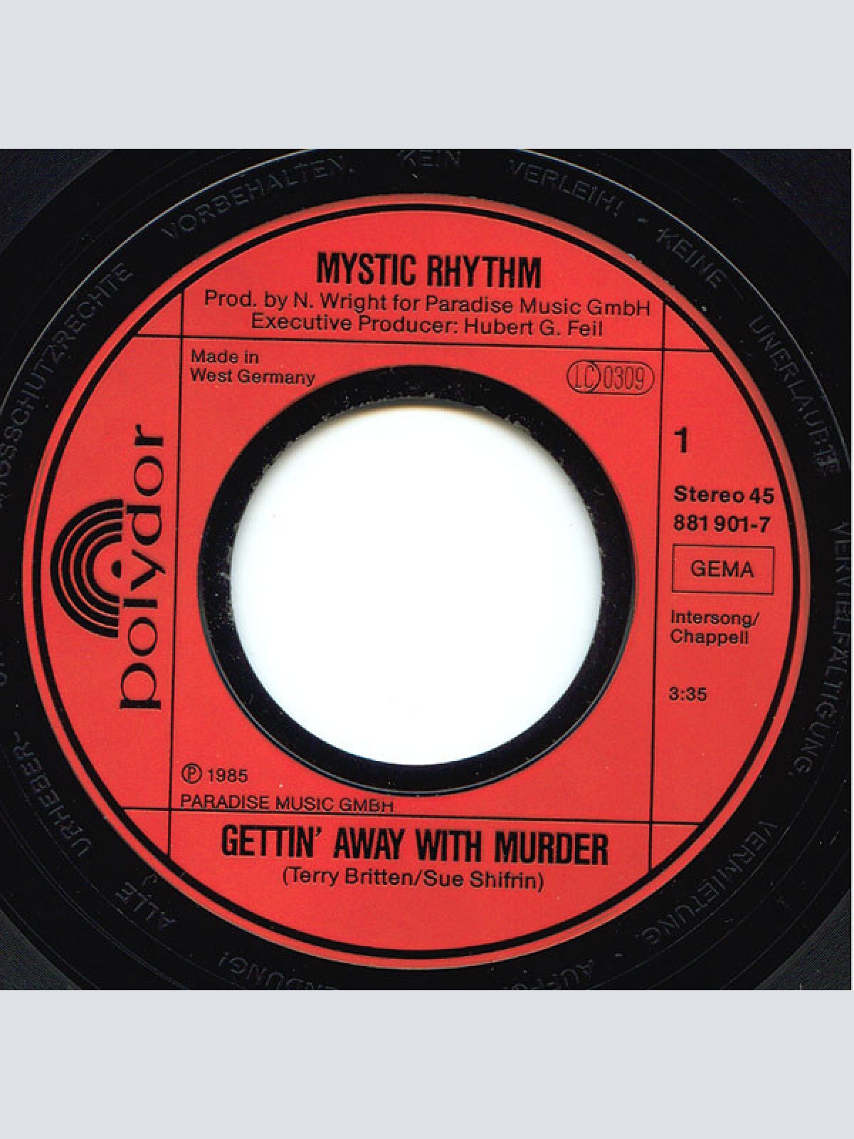 Vinyl / Mystic Rhythm - Gettin' Away With Murder