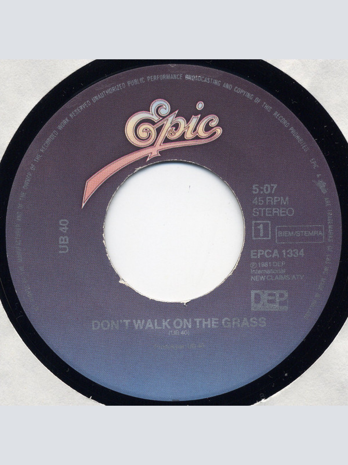 Vinyl / UB 40* - Don't Walk On The Grass