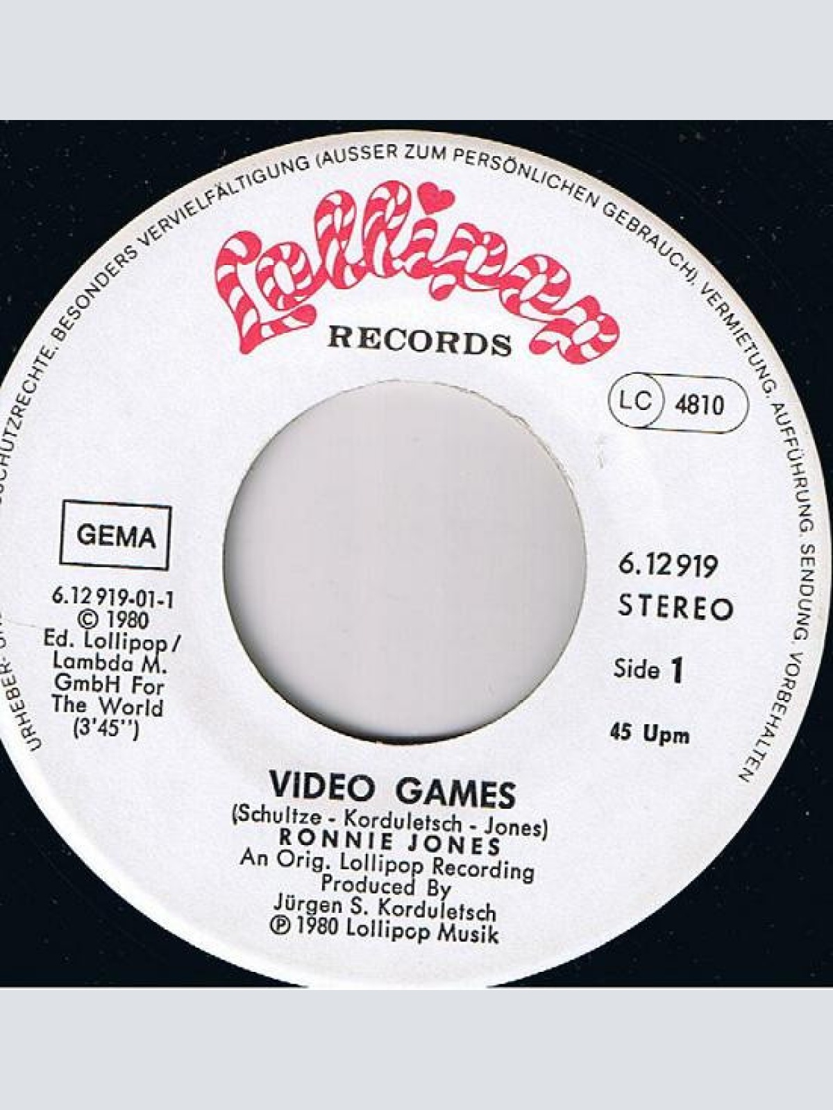 Vinyl / Ronnie Jones - Video Games