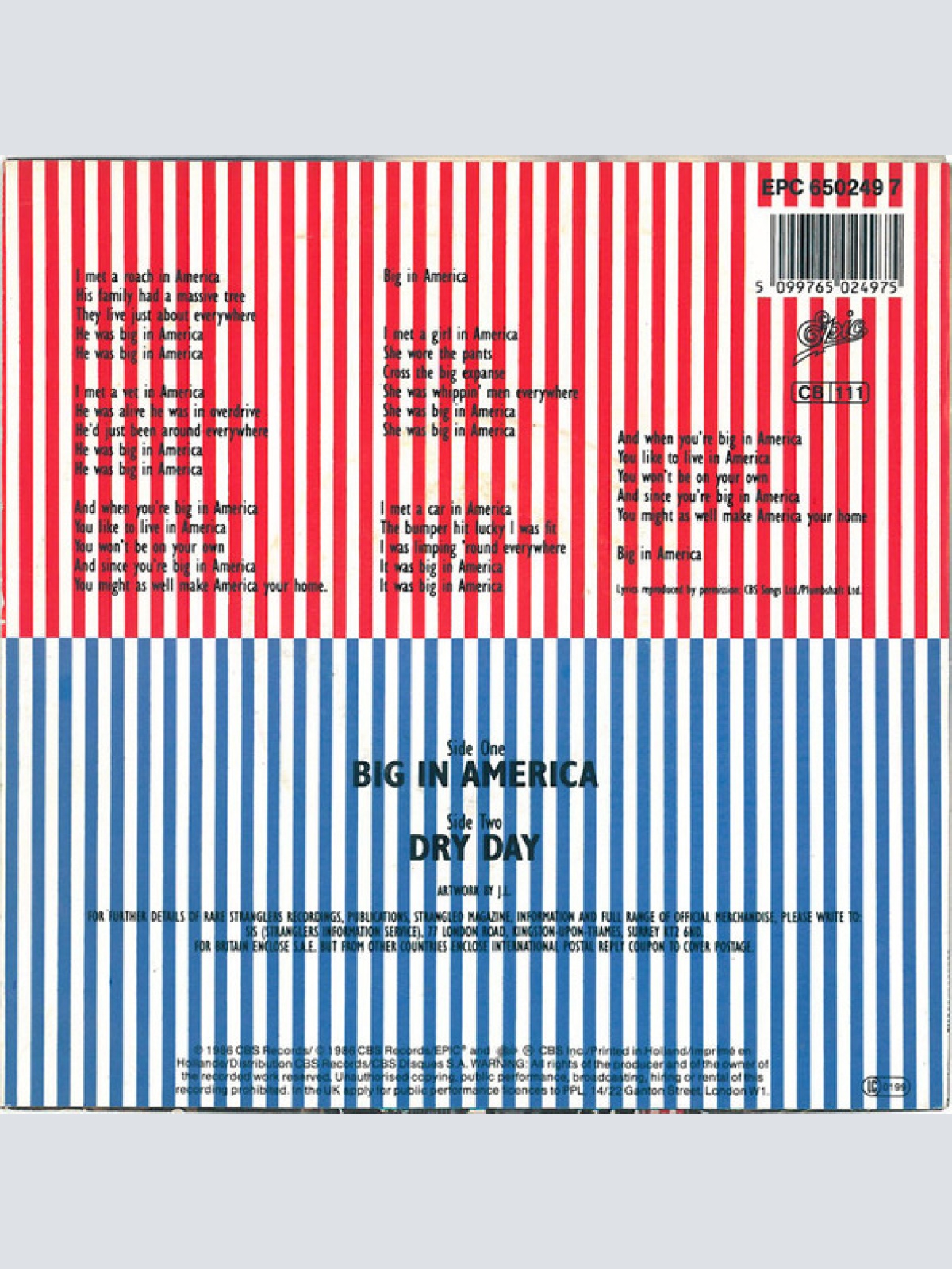 Vinyl / The Stranglers - Big In America