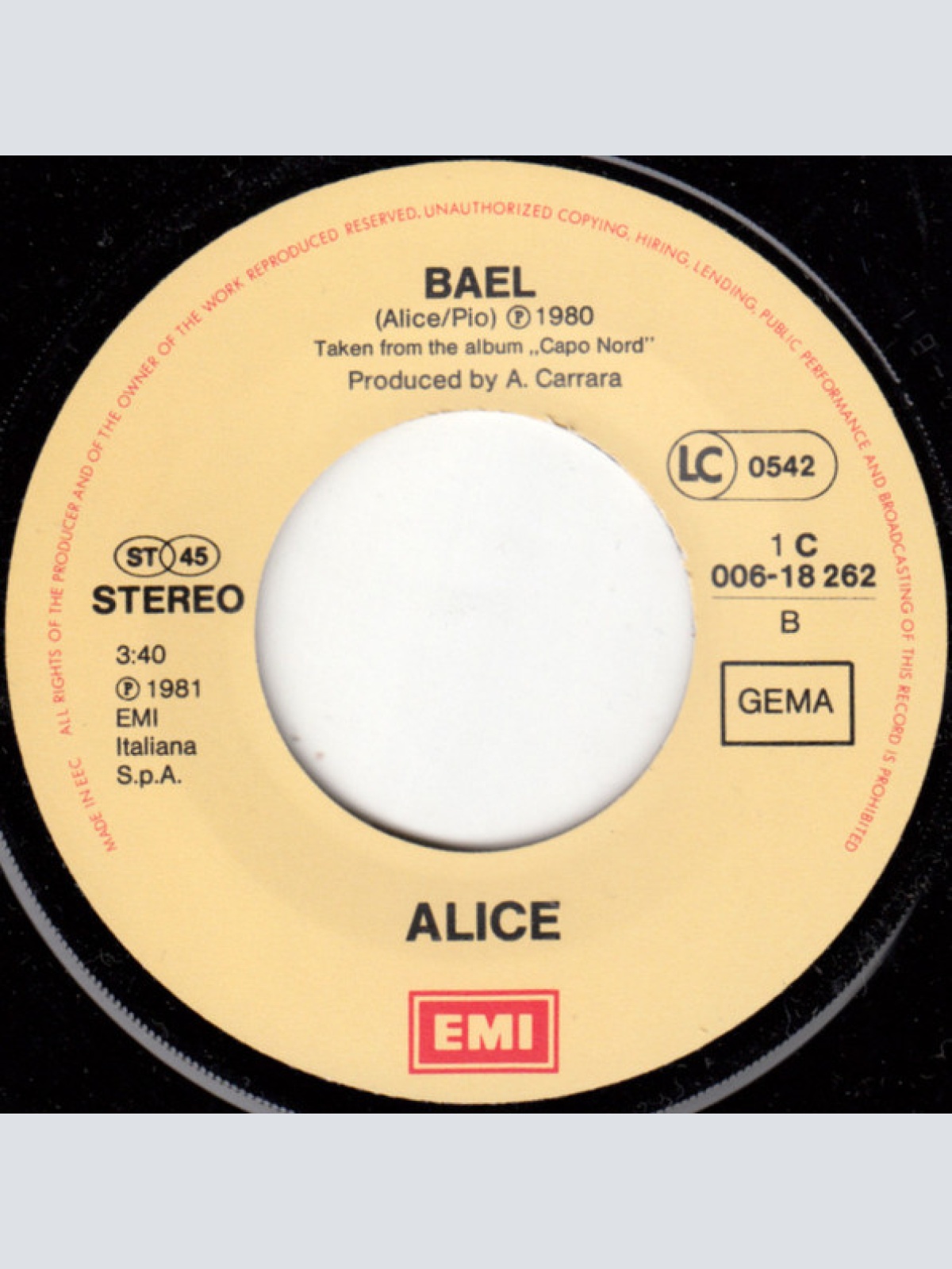 Vinyl / Alice (4) - Per Elisa