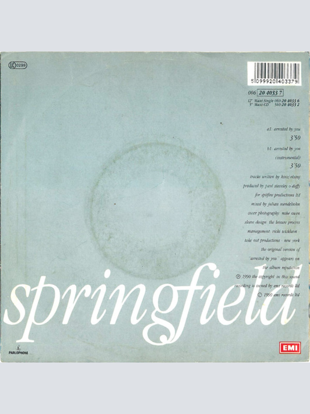 Vinyl / Dusty Springfield - Arrested By You