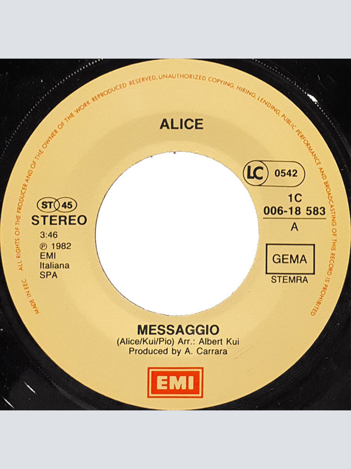 Vinyl / Alice (4) - Messaggio