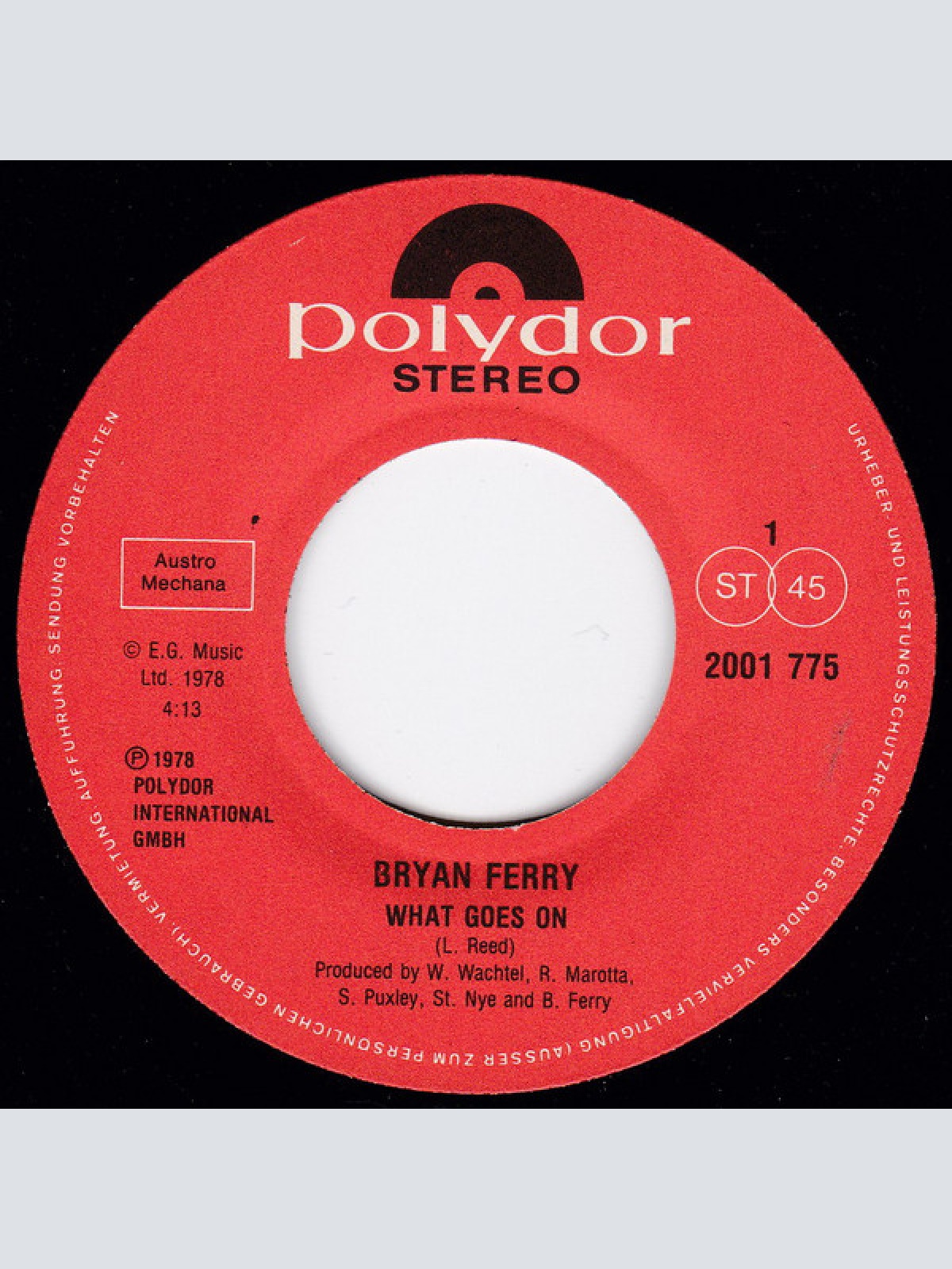 Vinyl / Bryan Ferry - What Goes On / Casanova