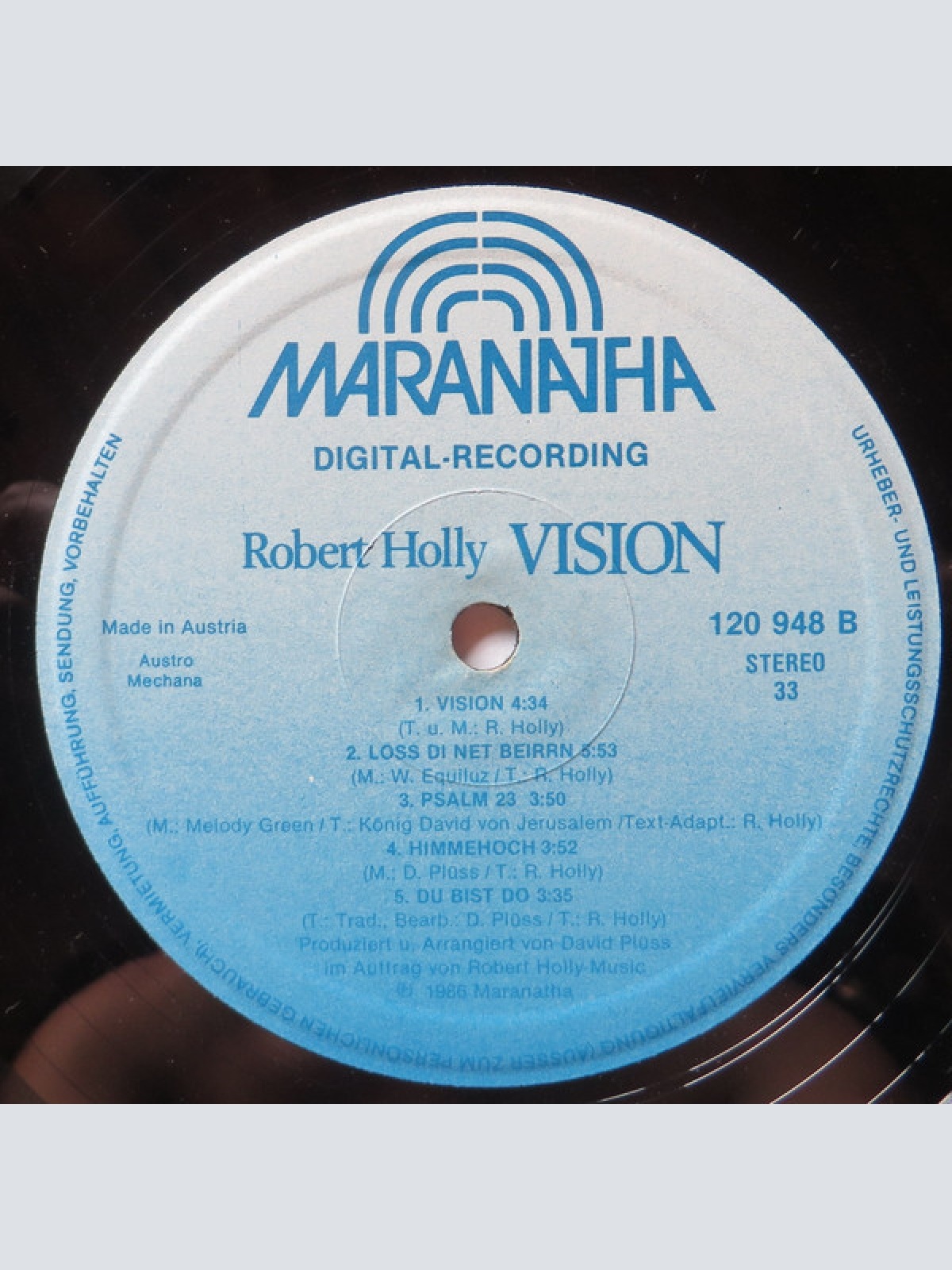 Vinyl / Robert Holly - Vision