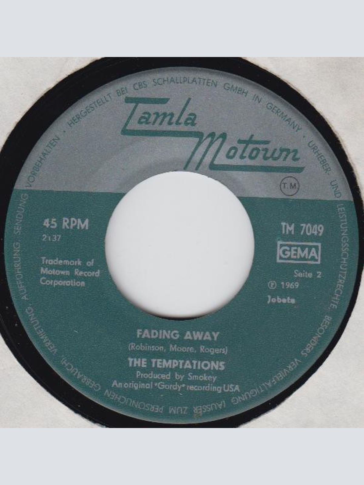 Vinyl / The Temptations - Get Ready / Fading Away