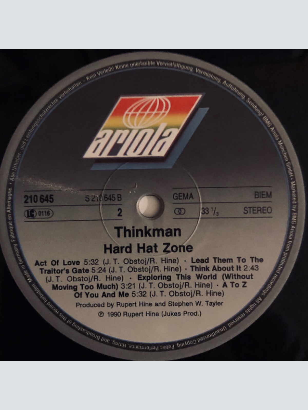 Vinyl / Thinkman - Hard Hat Zone