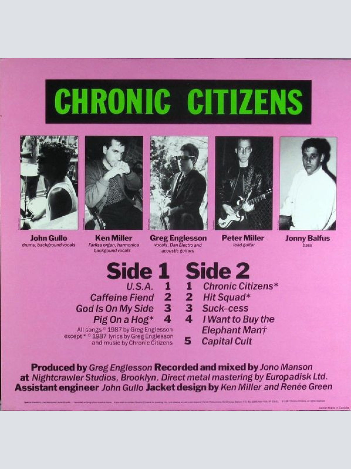 Vinyl / Chronic Citizens - Capital Cult