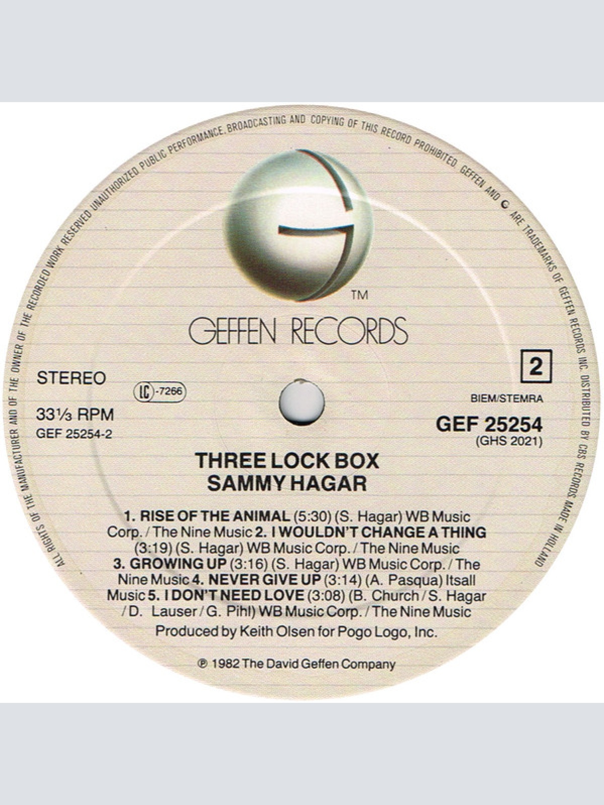 Vinyl / Sammy Hagar - Three Lock Box