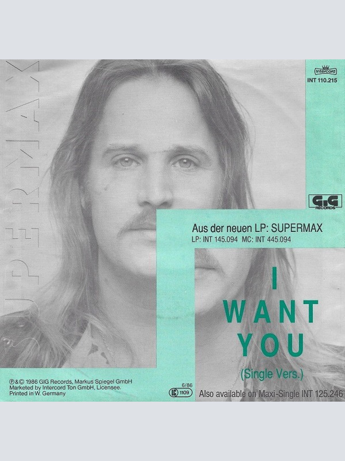 Vinyl / Supermax - I Want You
