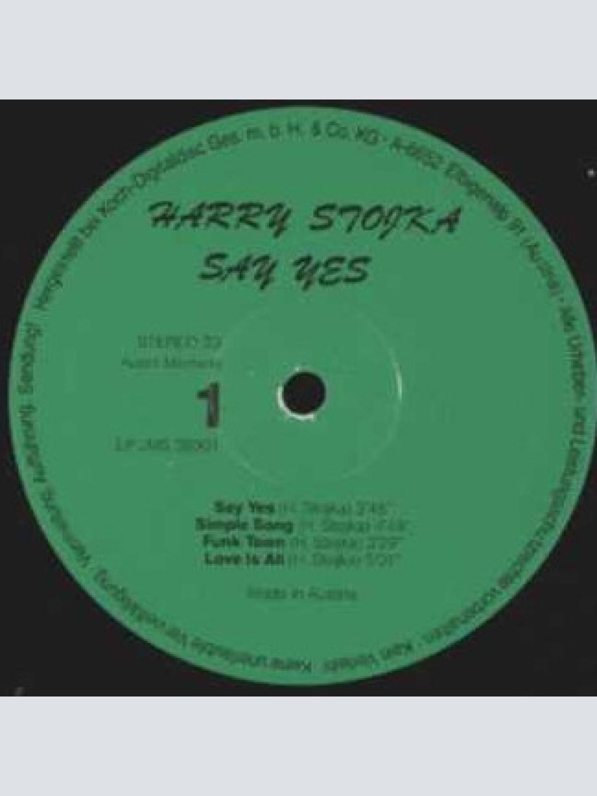 Vinyl / Harry Stojka* - Say Yes