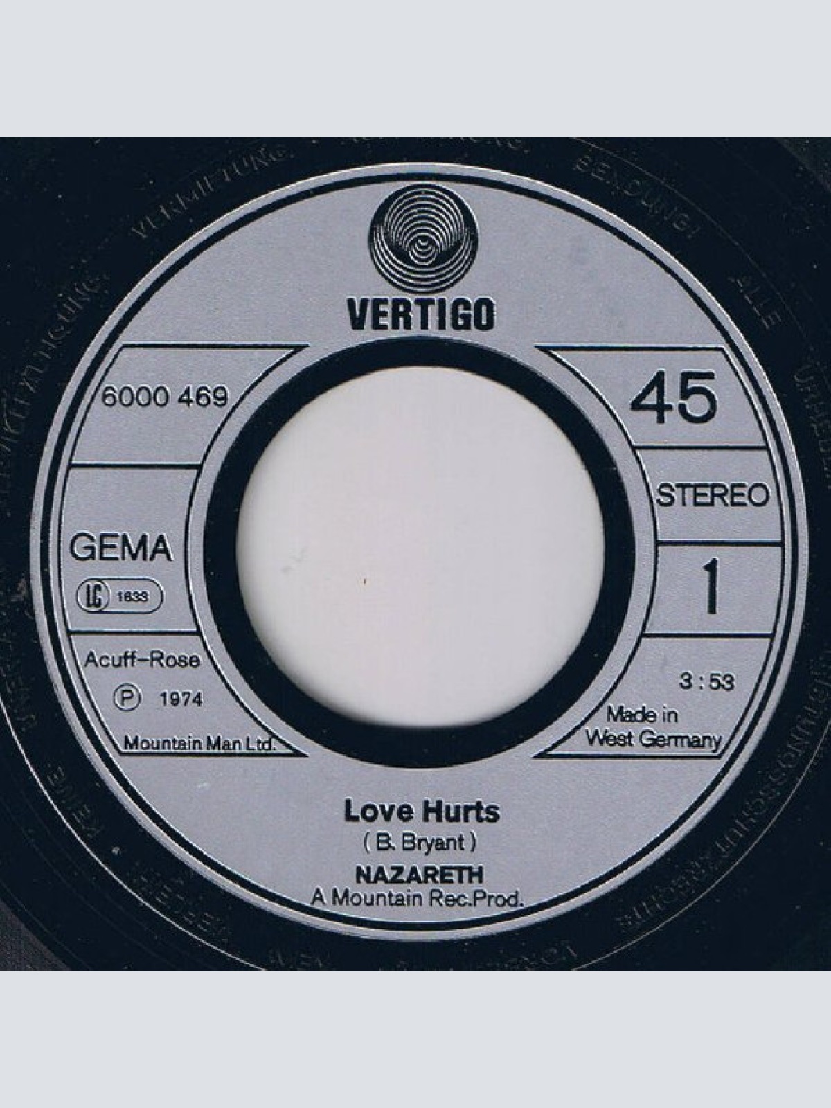 Vinyl / Nazareth (2) - Love Hurts / This Flight Tonight