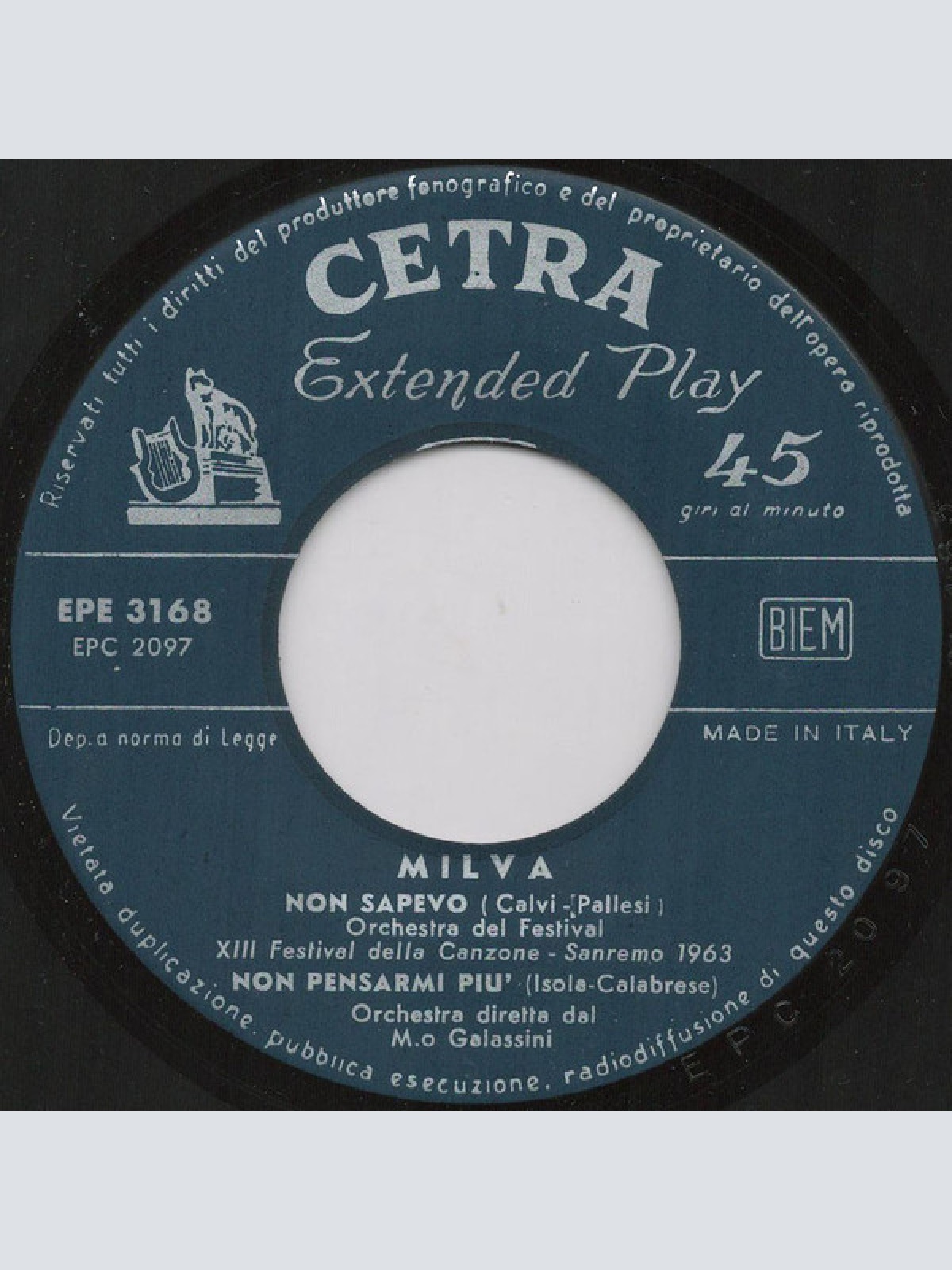 Vinyl / Milva - San Remo 1963