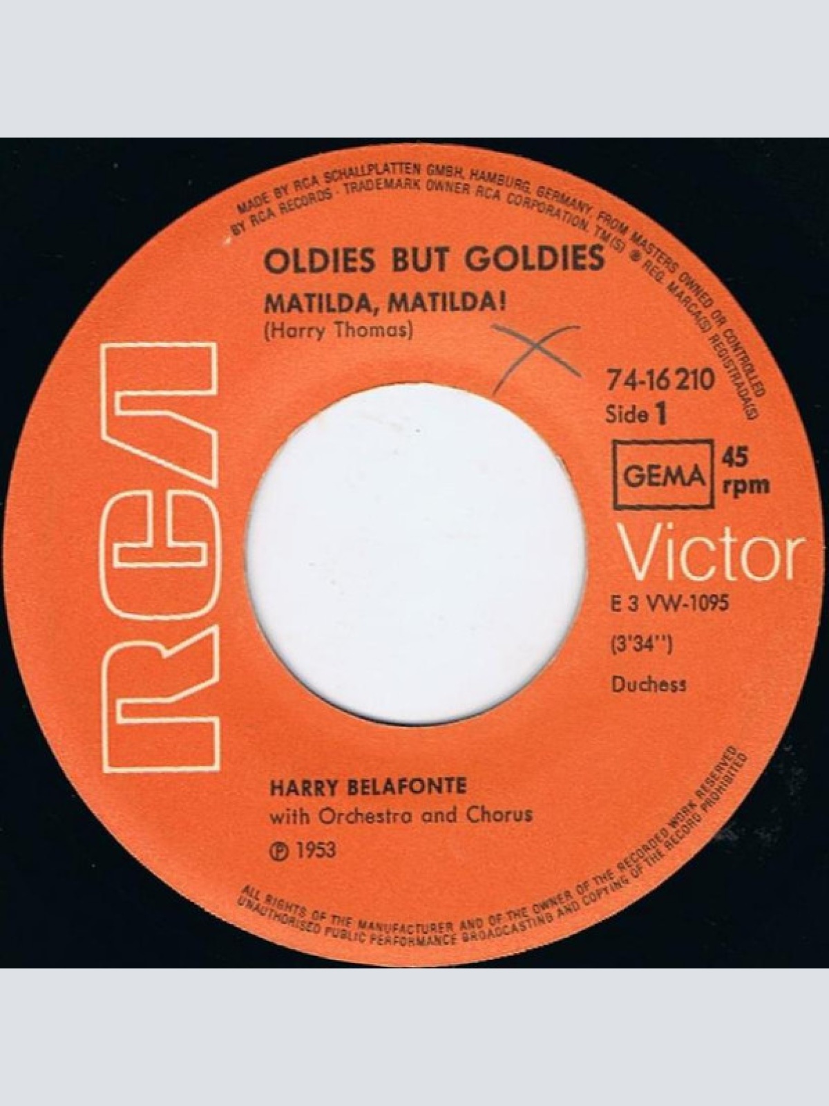 Vinyl / Harry Belafonte - Matilda / Island In The Sun