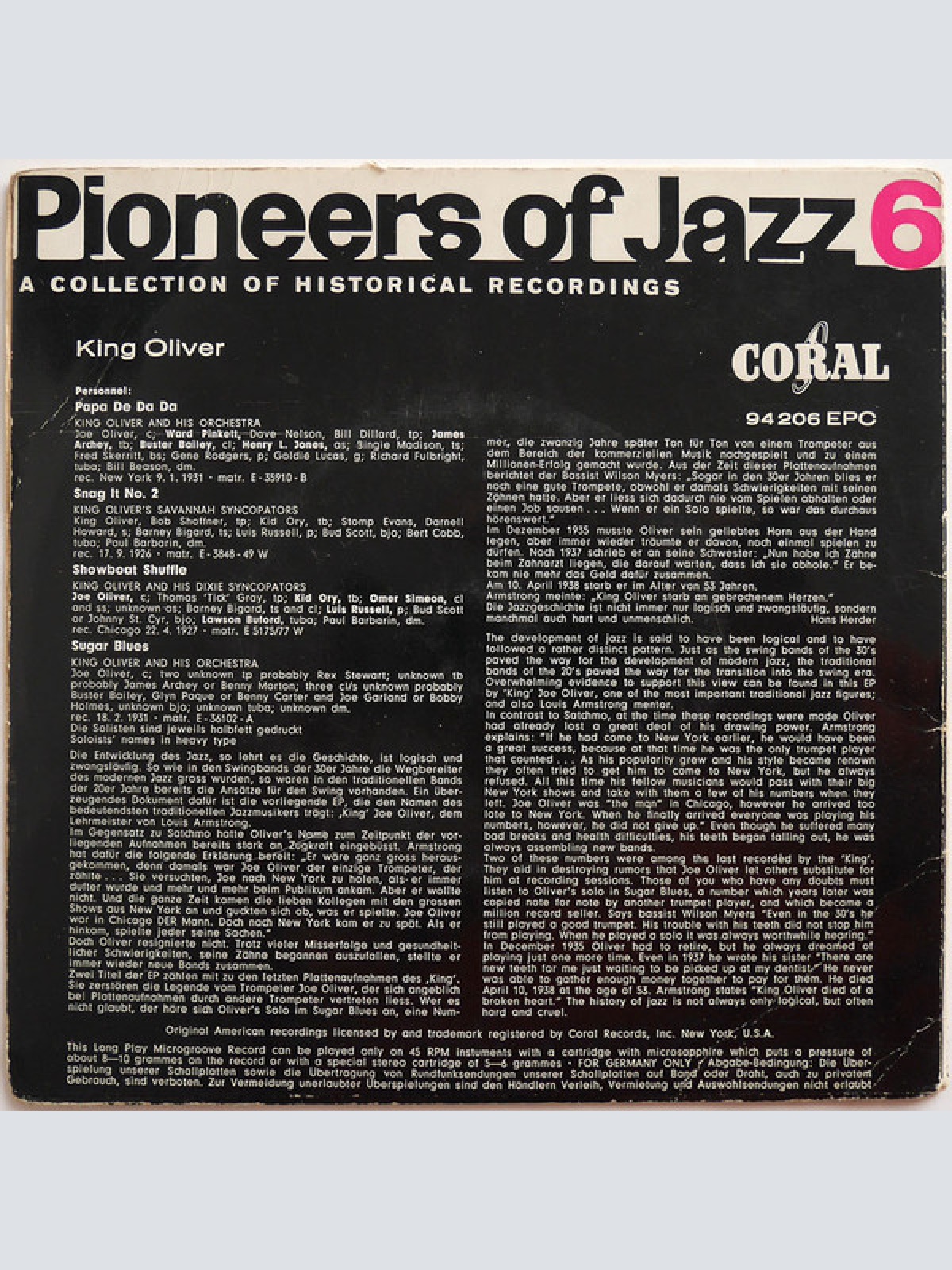 Vinyl / King Oliver - King Oliver Vol. 1