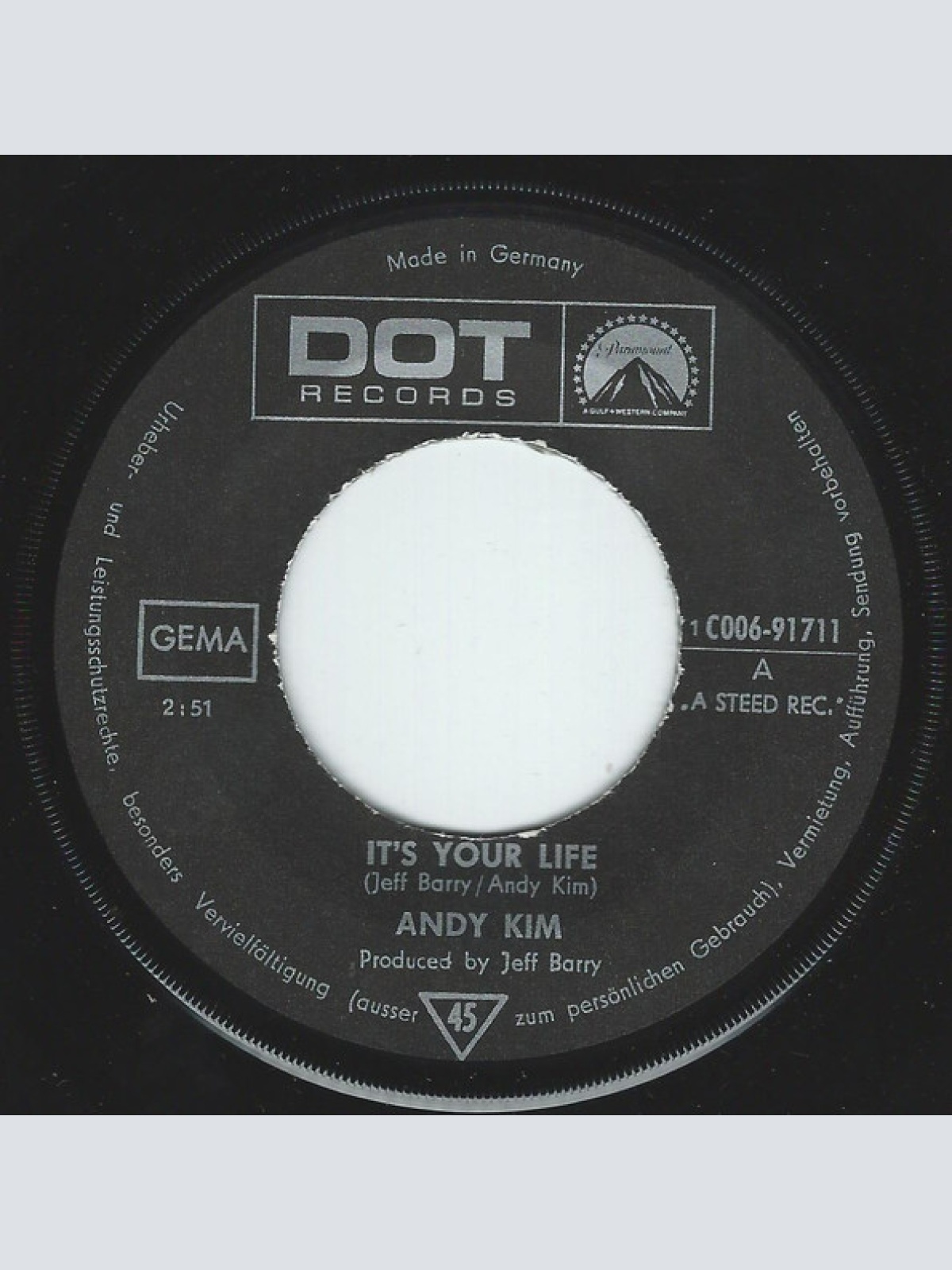 Vinyl / Andy Kim - It's Your Life