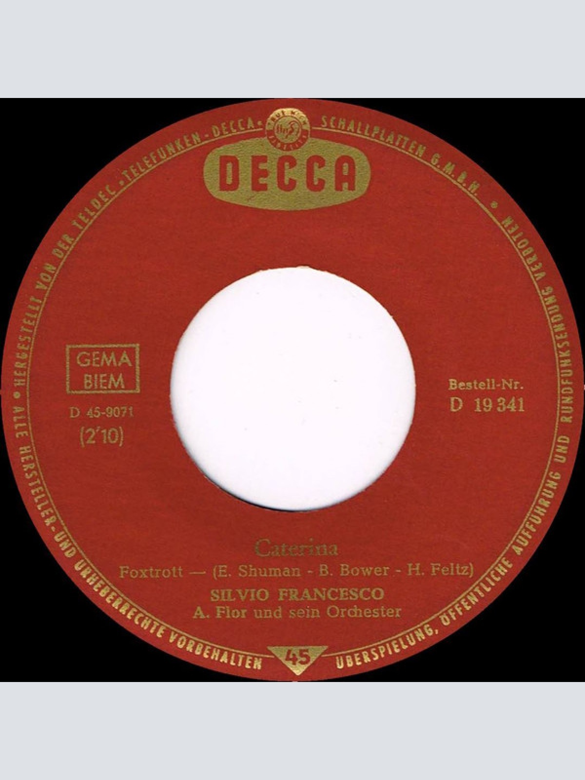 Vinyl / Silvio Francesco - Caterina / Das muß Amore sein