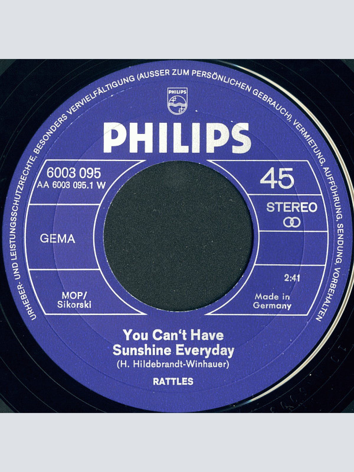 Vinyl / Rattles* - You Can't Have Sunshine Everyday