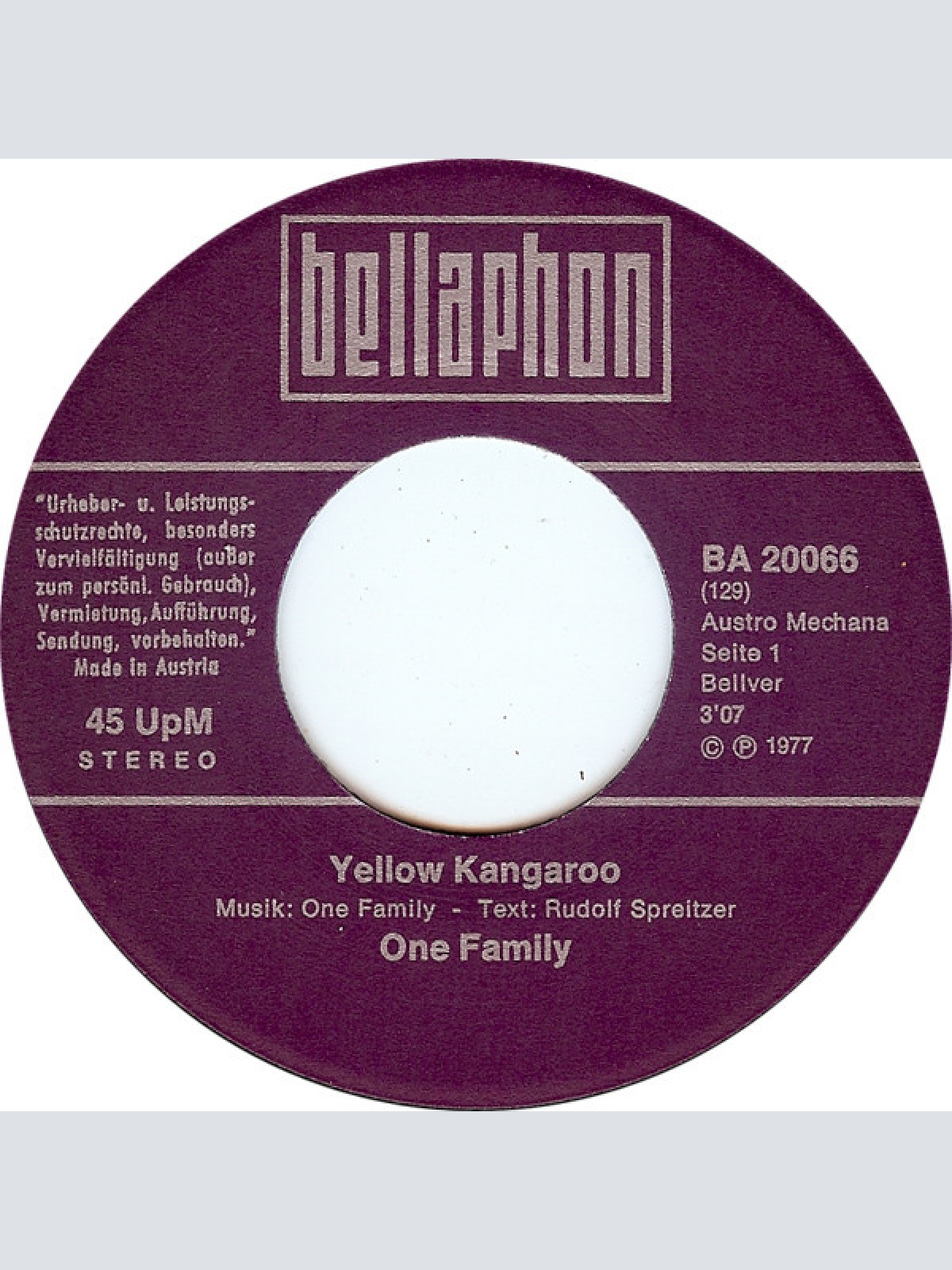 Vinyl / One Family (2) - Yellow Kangaroo