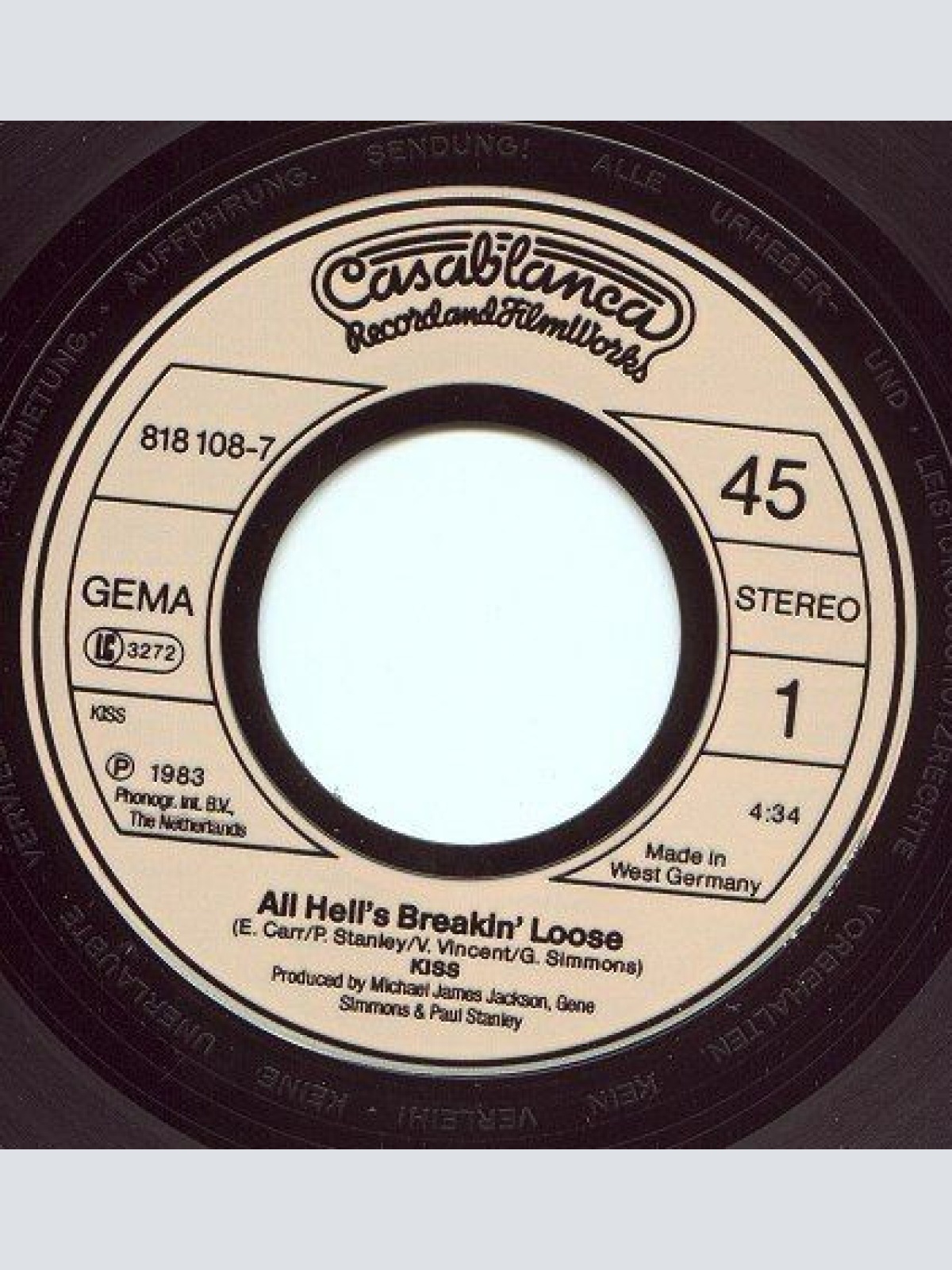 Vinyl / Kiss - All Hell's Breakin' Loose