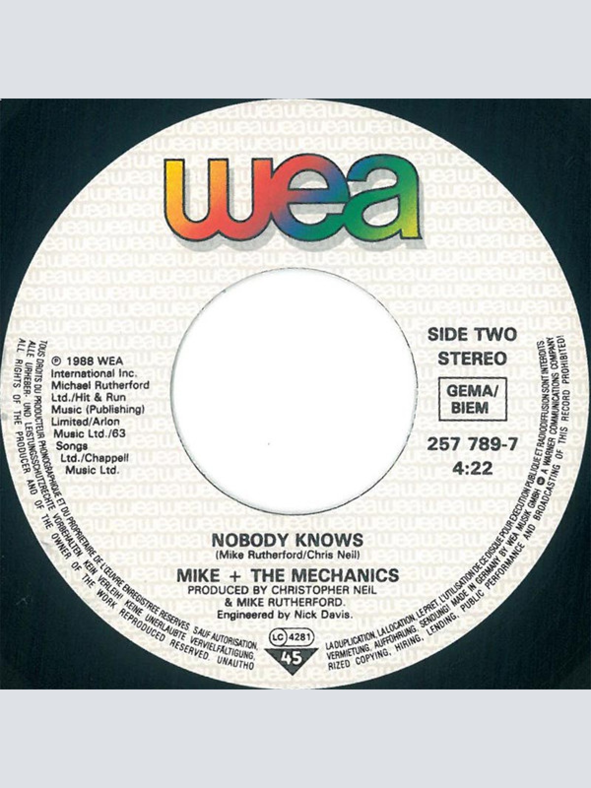 Vinyl / Mike + The Mechanics* - Nobody's Perfect