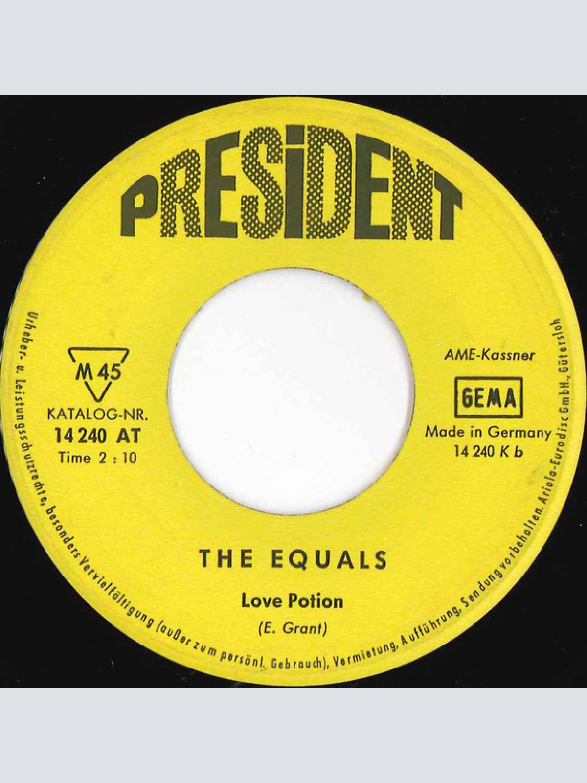 Vinyl / The Equals - Green Light / Love Potion