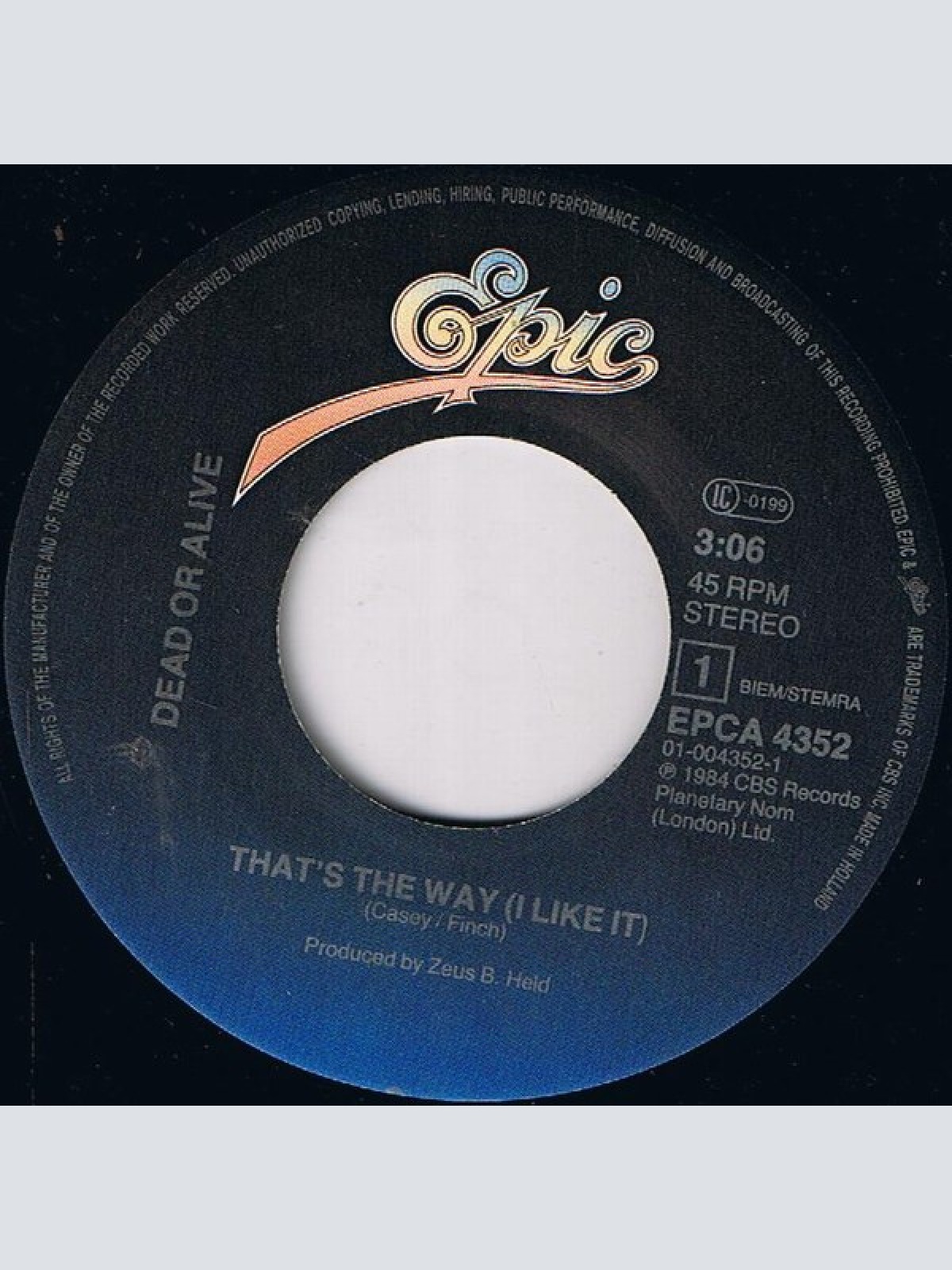 Vinyl / Dead Or Alive - That's The Way (I Like It)