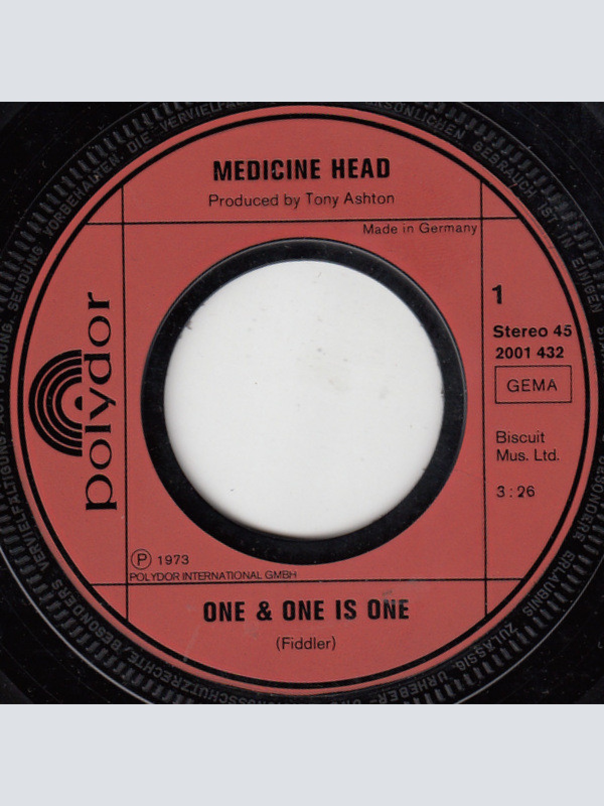 Vinyl / Medicine Head (2) - One & One Is One