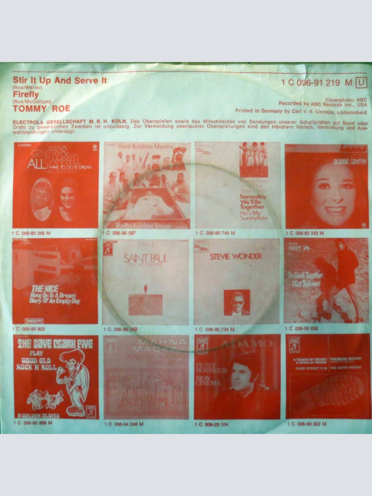 Vinyl / Tommy Roe - Stir It Up And Serve It