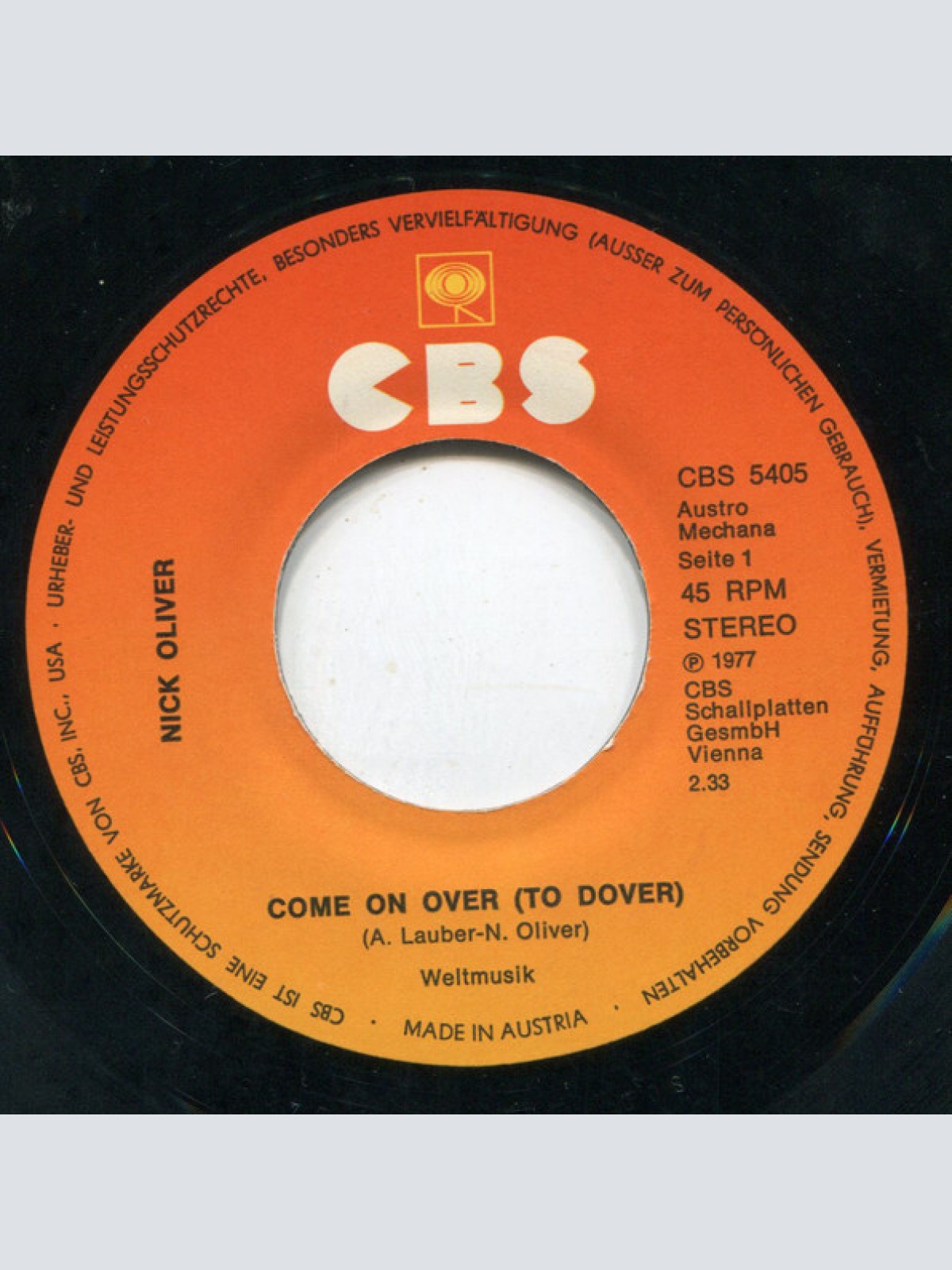 Vinyl / Nick Oliver* - Come On Over