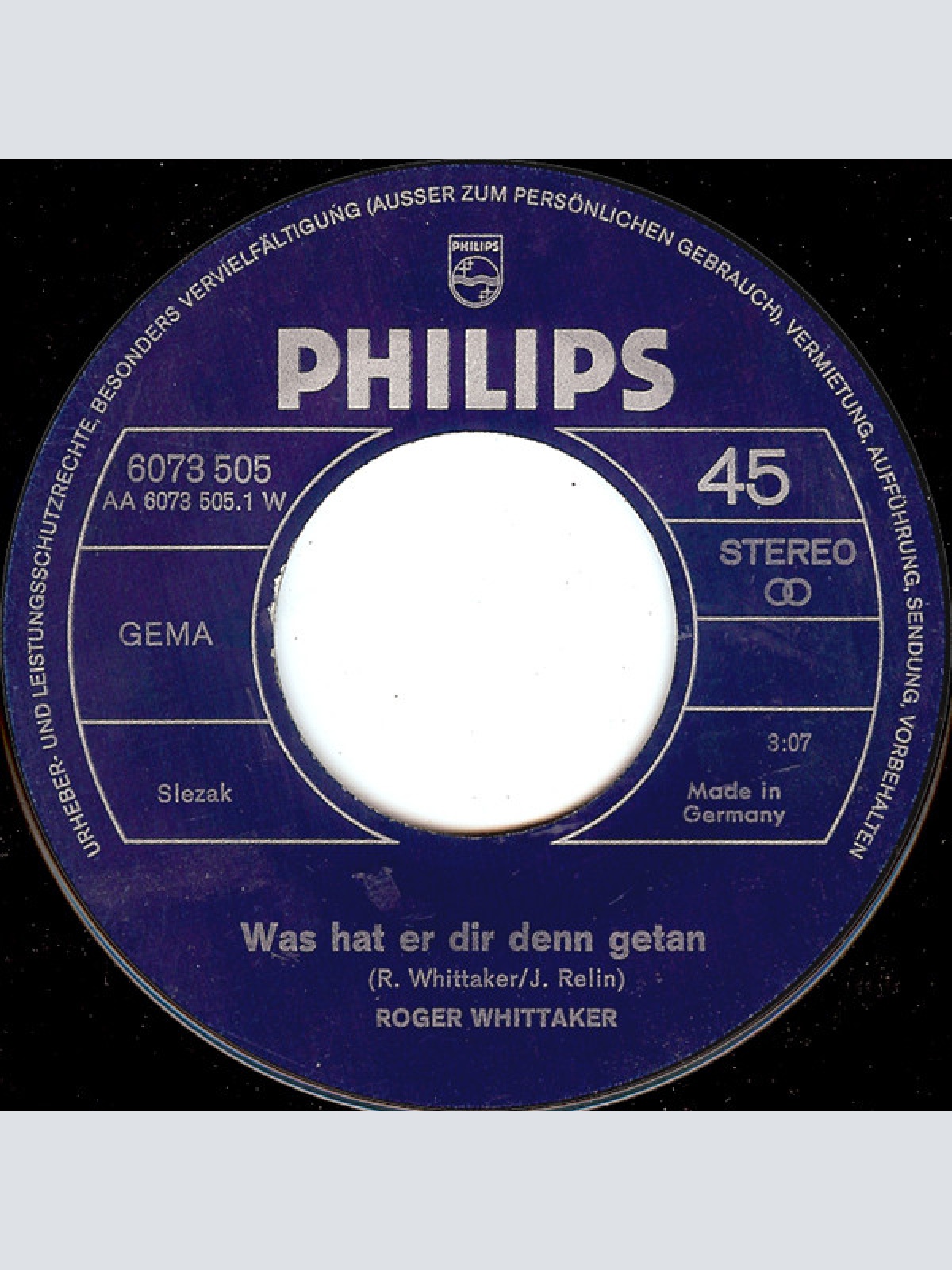 Vinyl / Roger Whittaker - Was Hat Er Dir Denn Getan