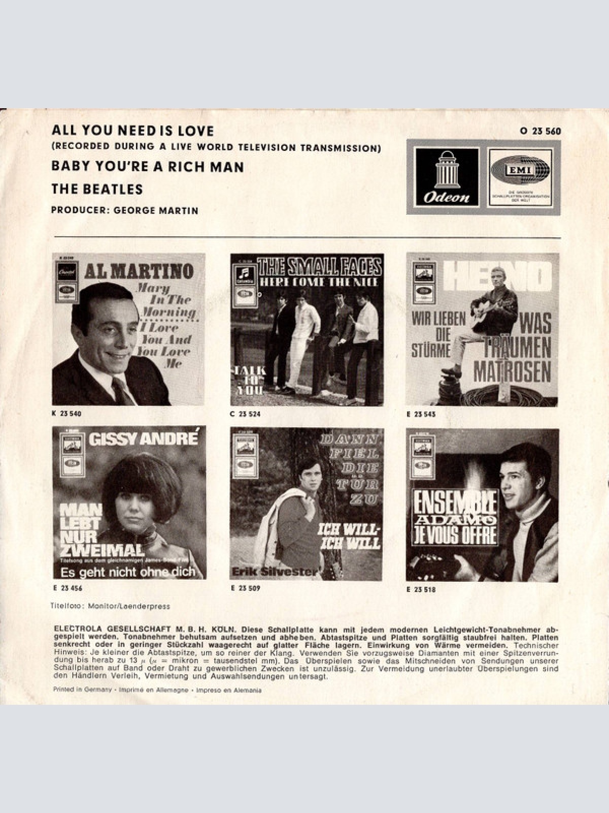 Vinyl / The Beatles - All You Need Is Love