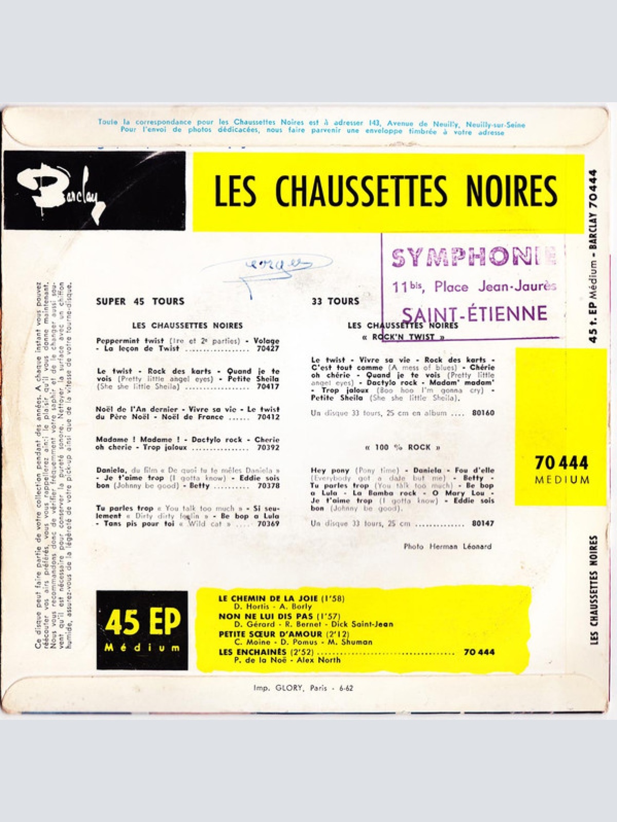 Vinyl / Les Chaussettes Noires - Le Chemin De La Joie
