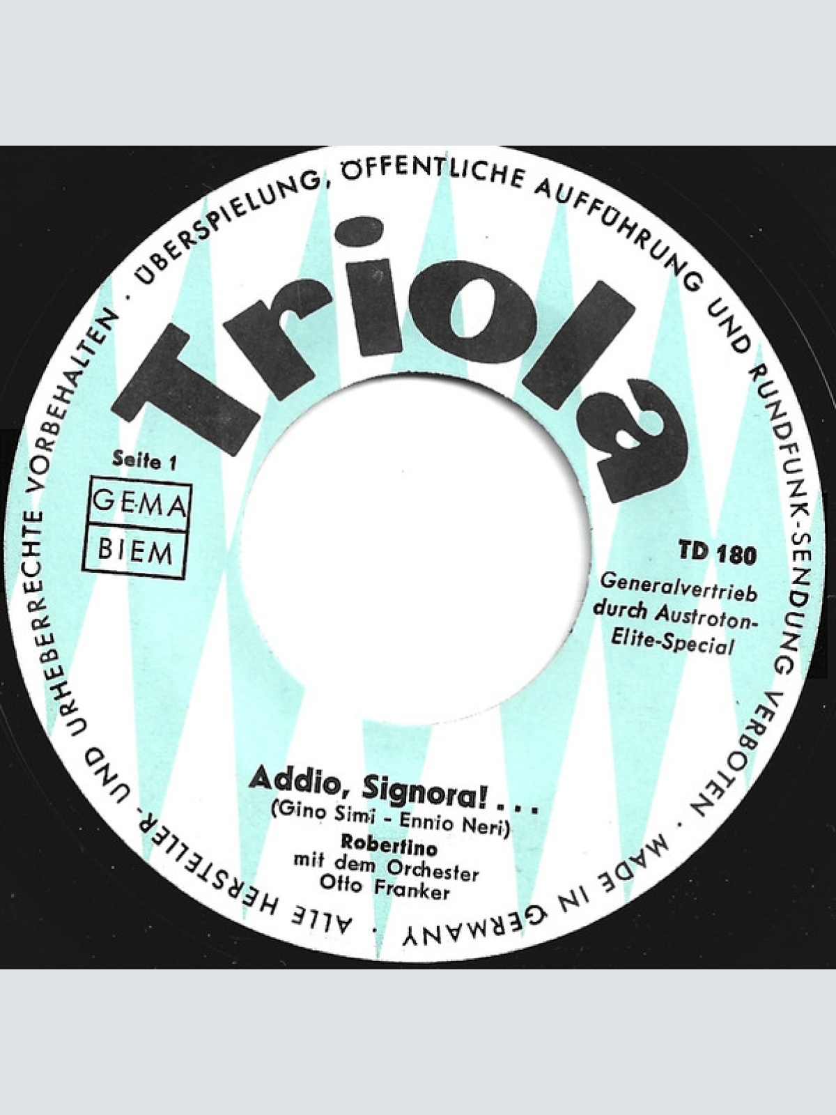 Vinyl / Robertino* - Addio, Signora!...