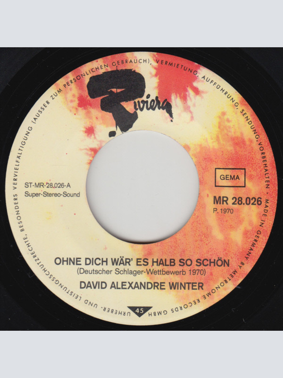 Vinyl / David Alexandre Winter - Ohne Dich Wär' Es Halb So Schön