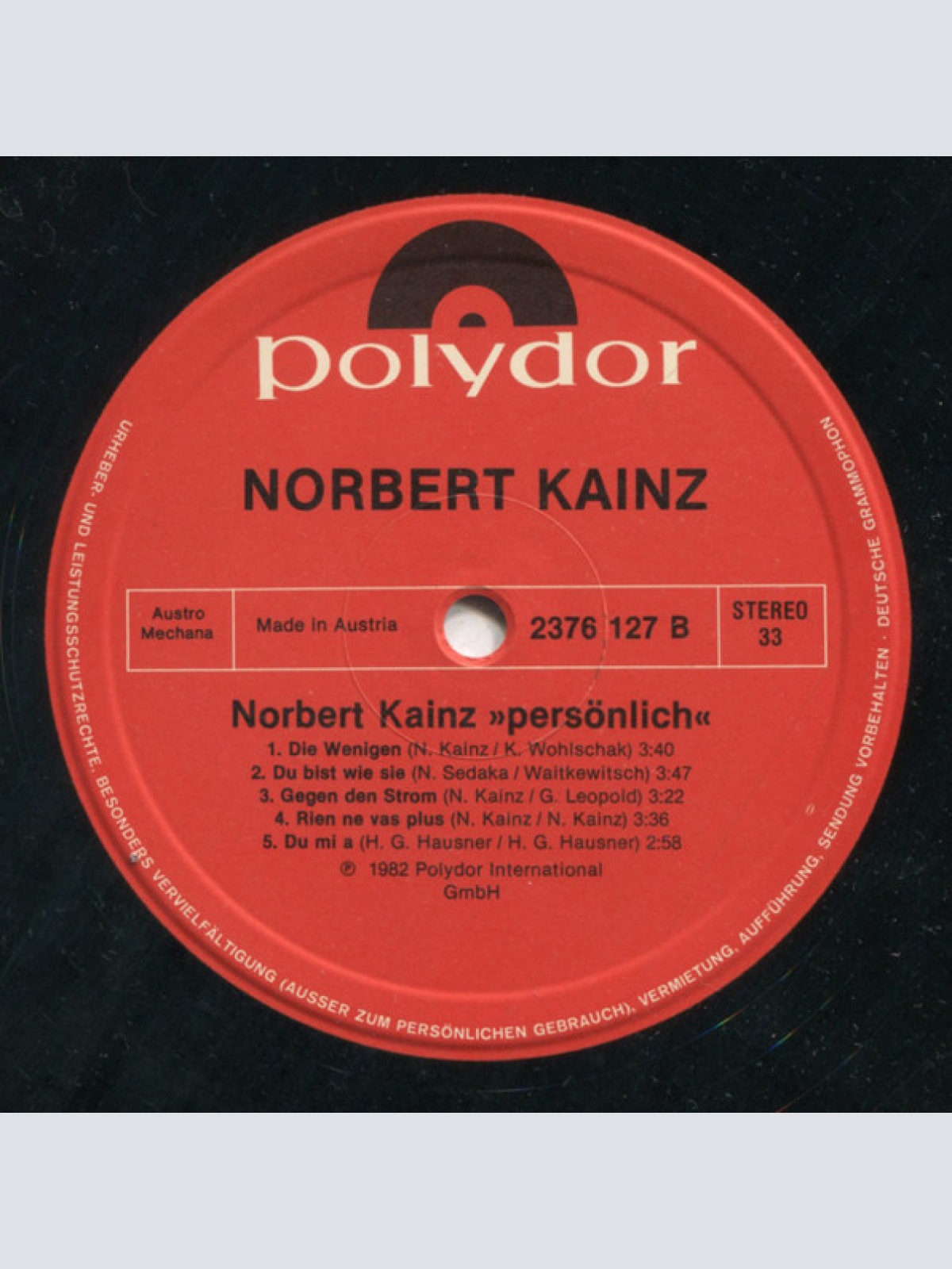 Vinyl / Norbert Kainz - Persönlich