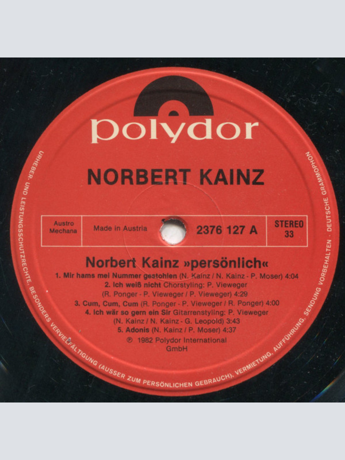 Vinyl / Norbert Kainz - Persönlich