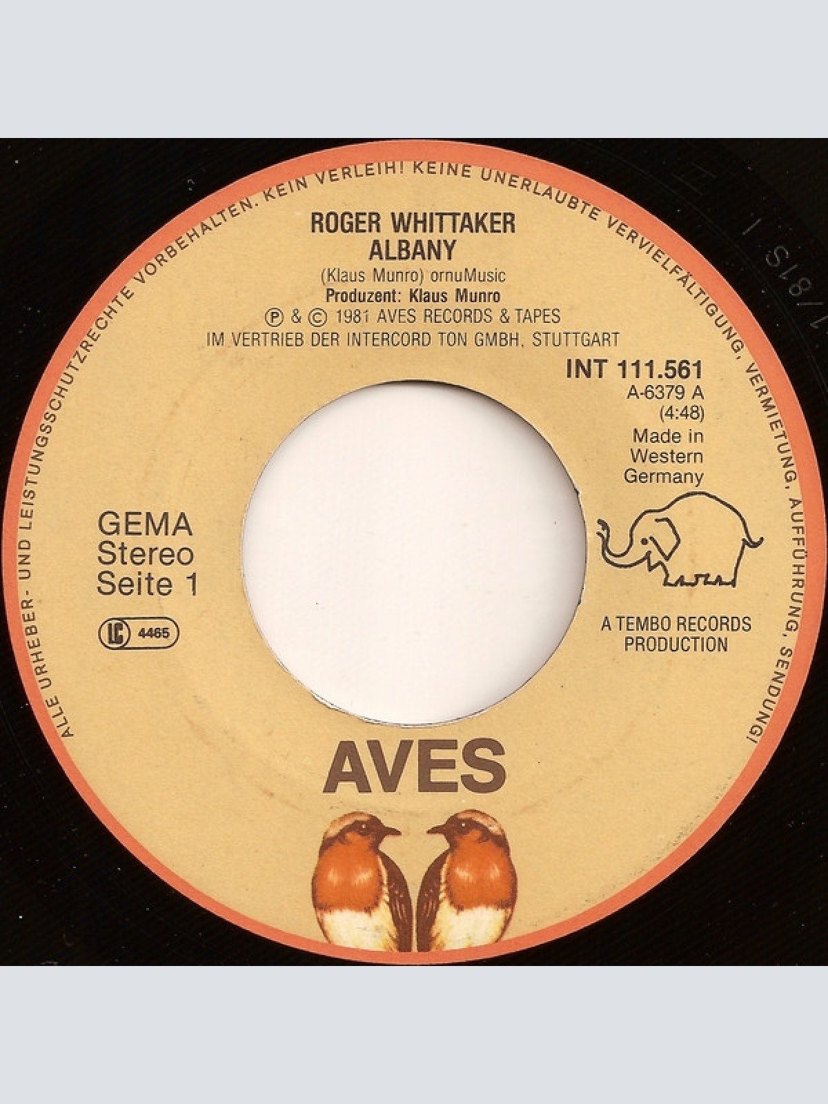 Vinyl / Roger Whittaker - Albany