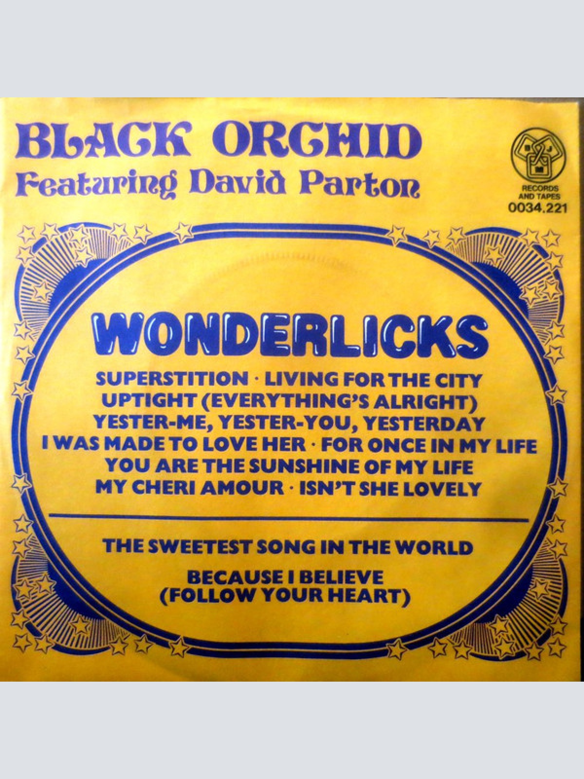 Vinyl / Black Orchid (6) Featuring David Parton - Wonderlicks
