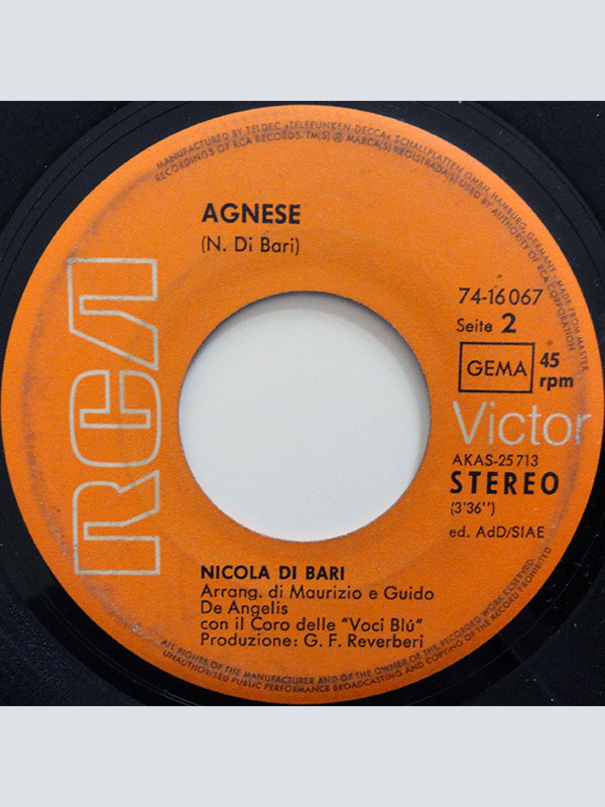 Vinyl / Nicola Di Bari - Il Cuore Ѐ  Uno Zingaro / Agnese