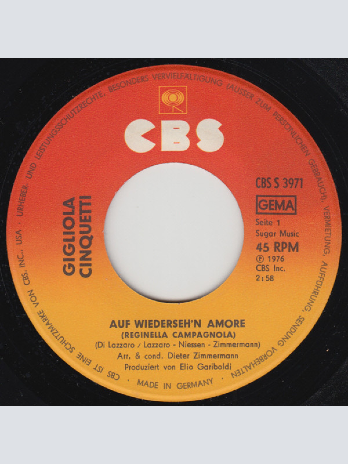 Vinyl / Gigliola Cinquetti - Aufwiederseh'n Amore