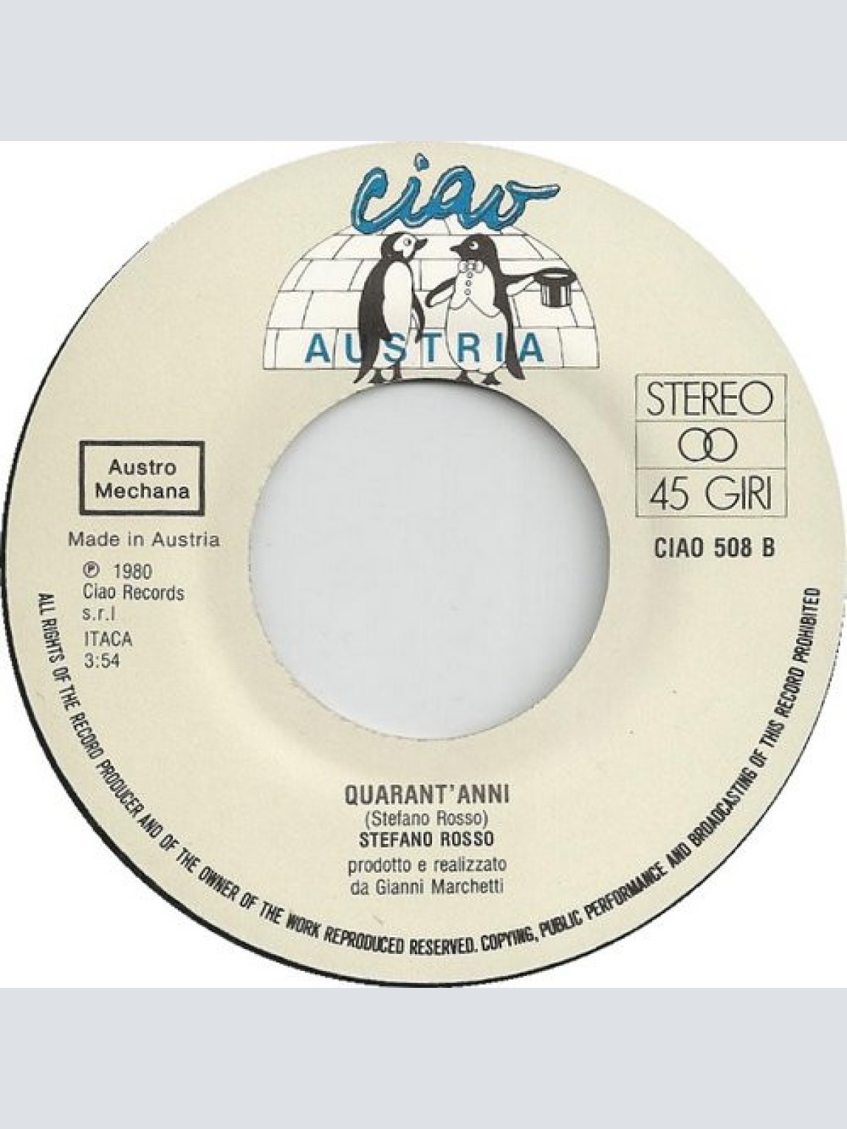 Vinyl / Stefano Rosso - L'Italiano